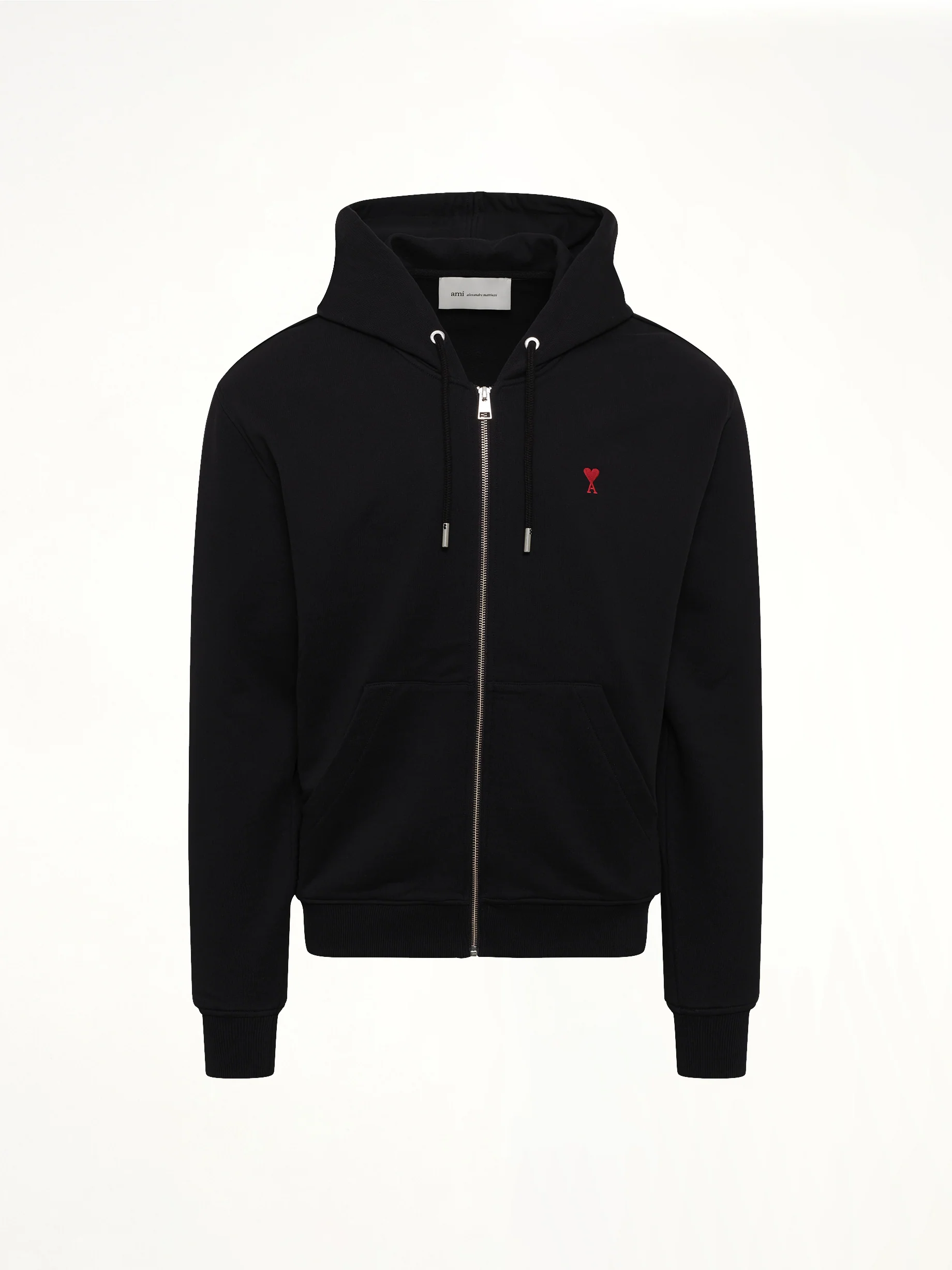 Red Ami De Coeur Zip Hoodie in Black - Image 2
