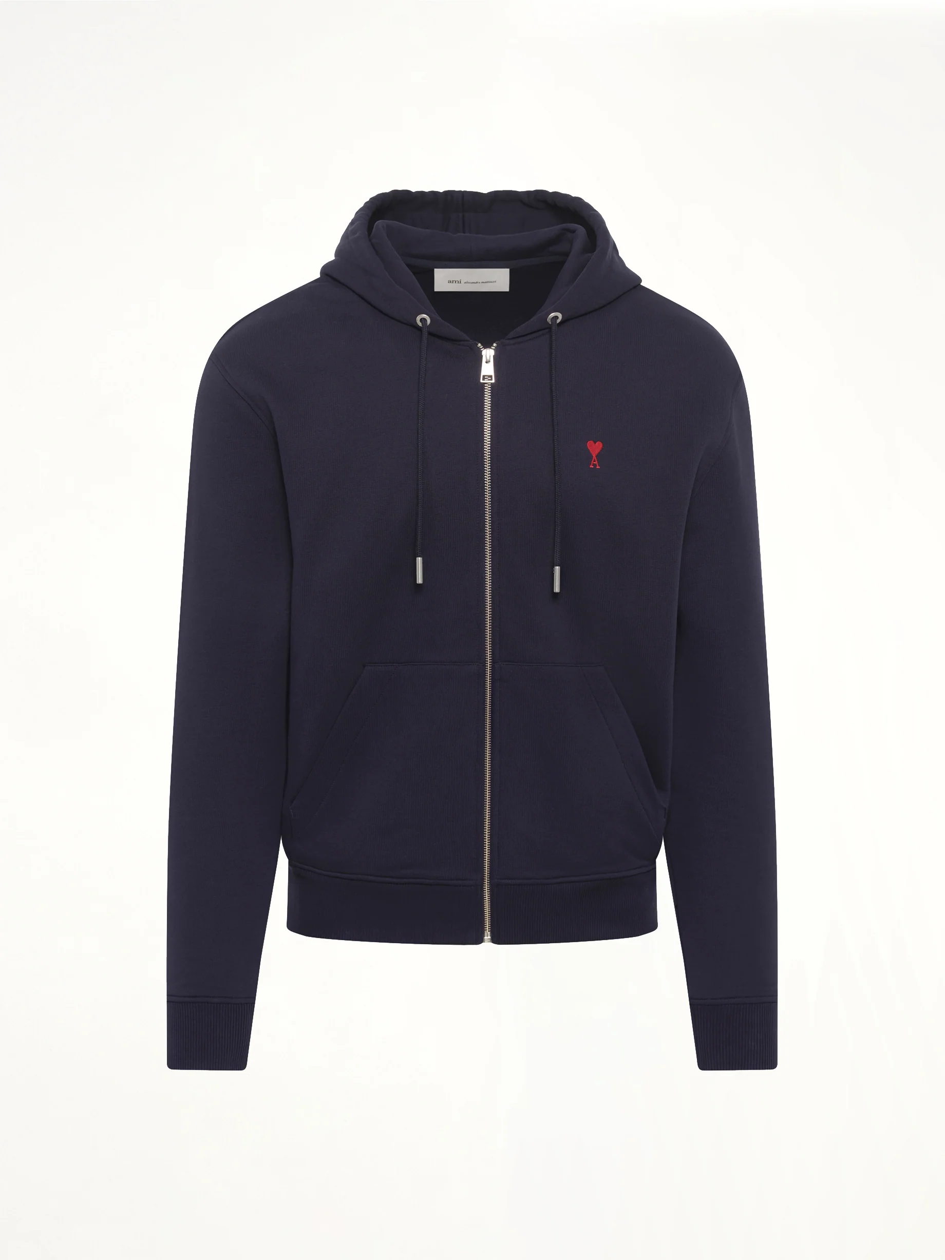 Red Ami De Coeur Zip Hoodie in Navy - Image 2