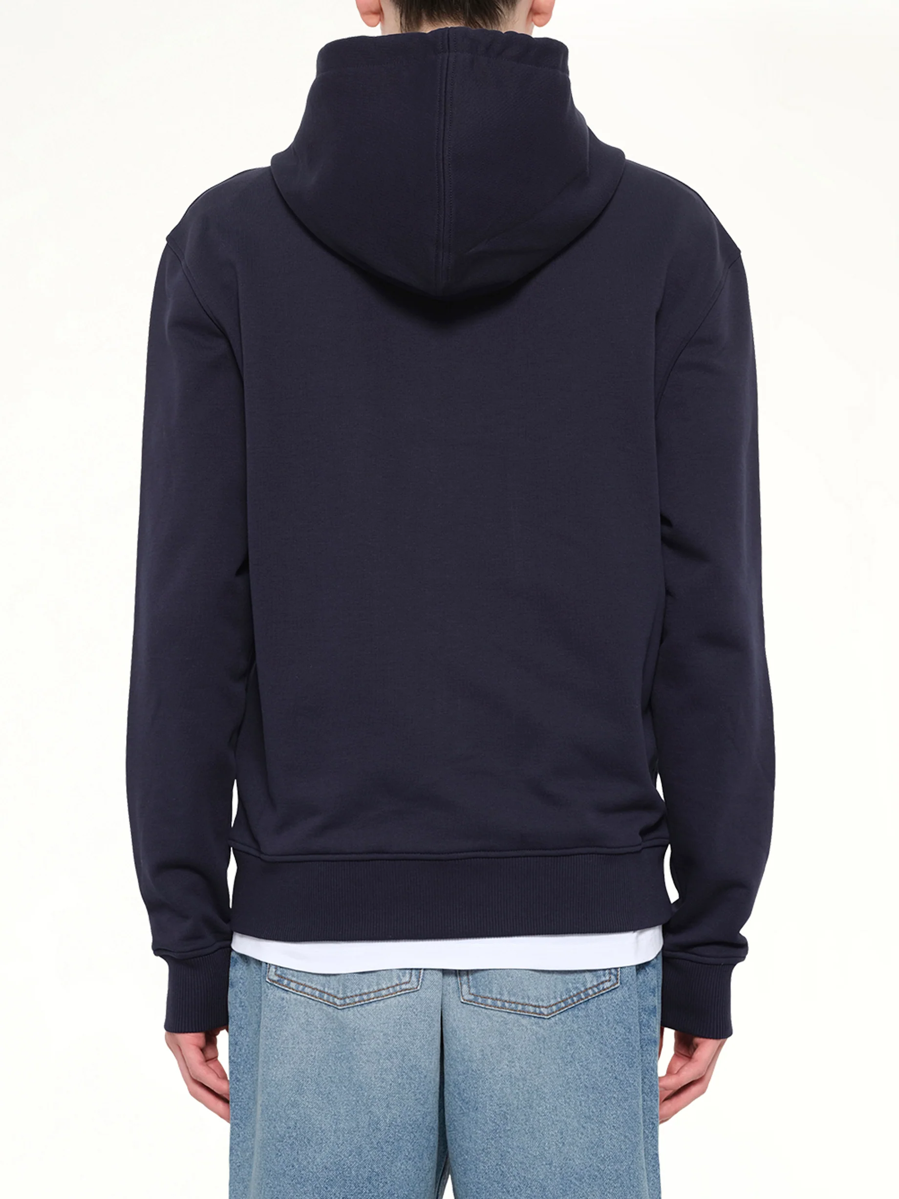 Red Ami De Coeur Zip Hoodie in Navy - Image 5