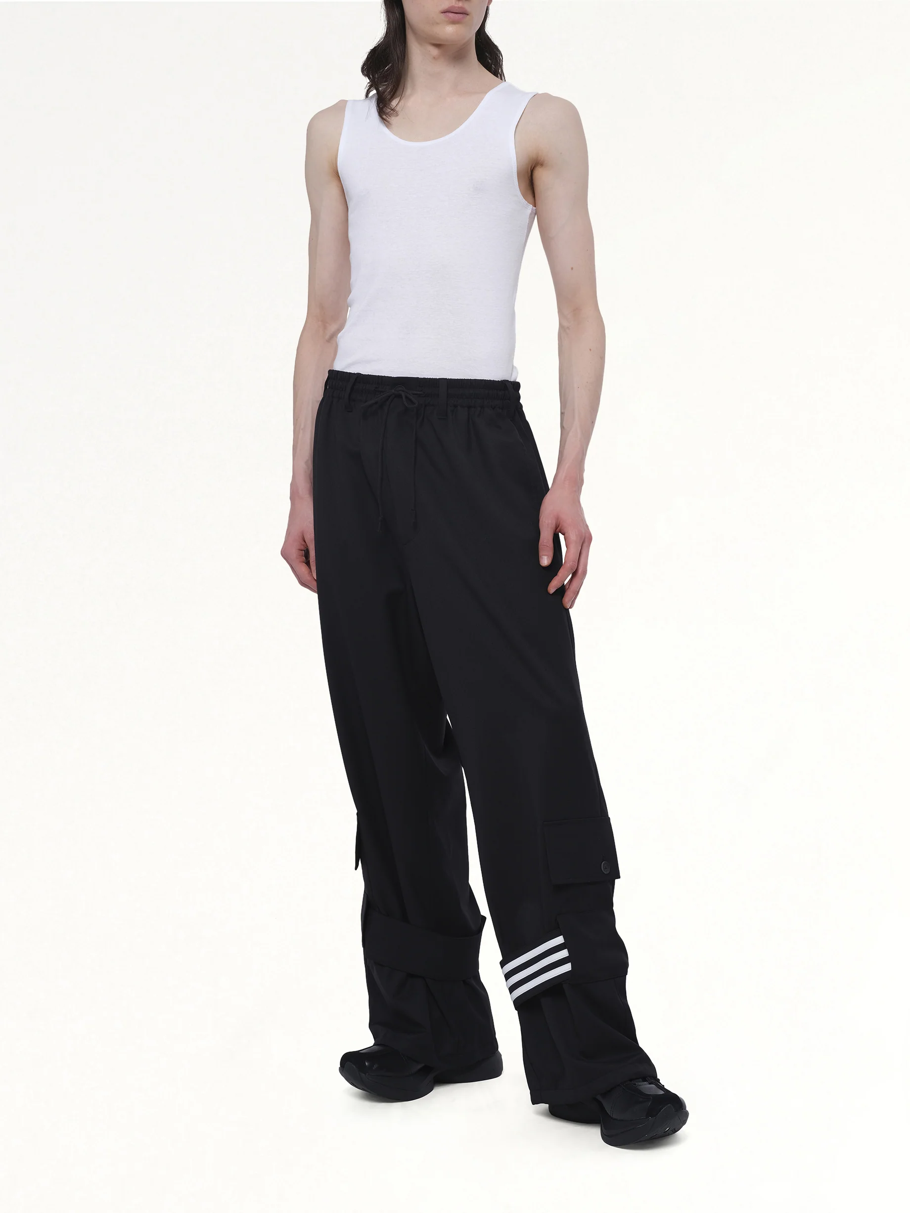 Refined Wool Cargo Pants in Black - Image 4