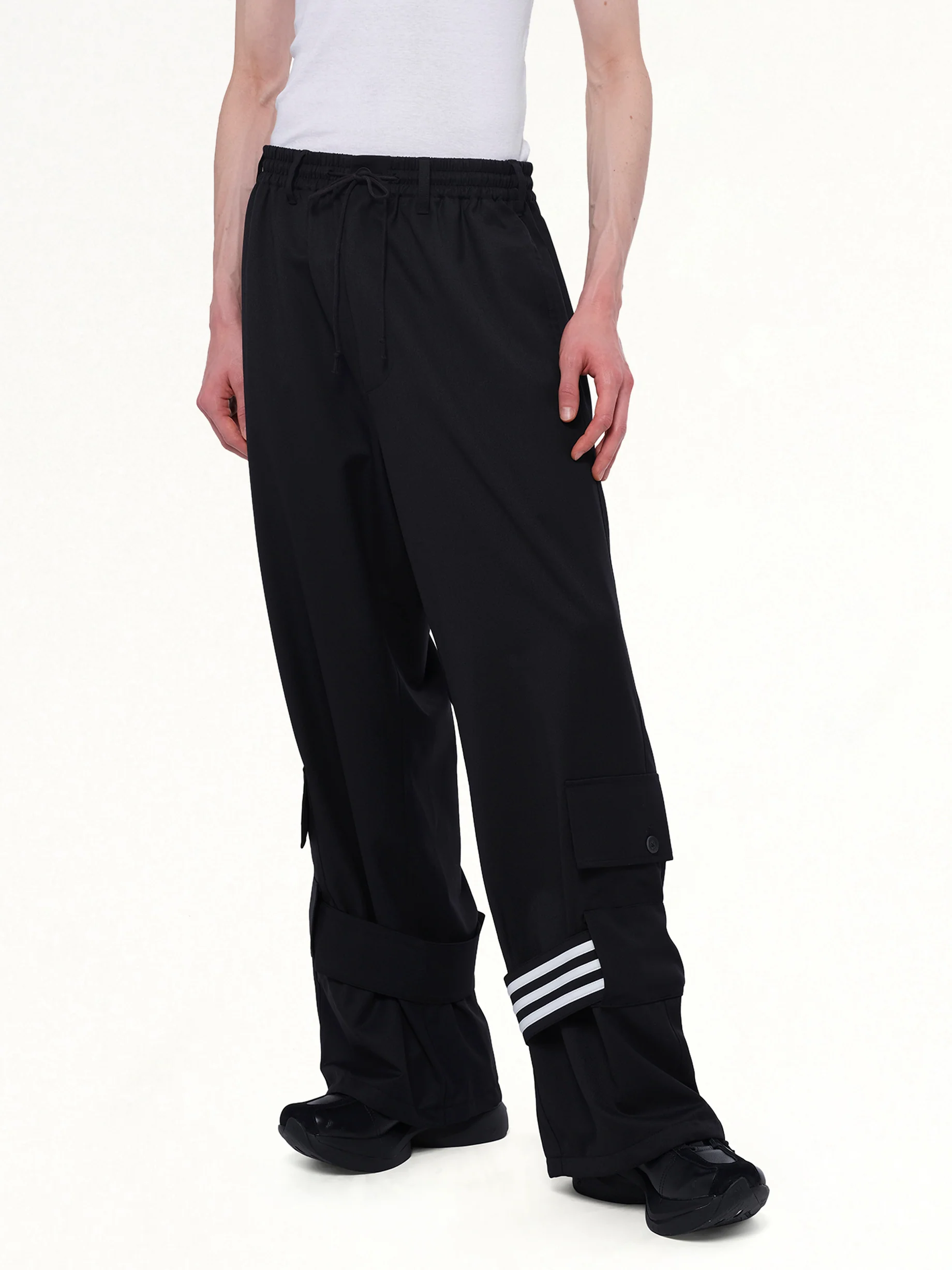 Refined Wool Cargo Pants in Black - Image 6