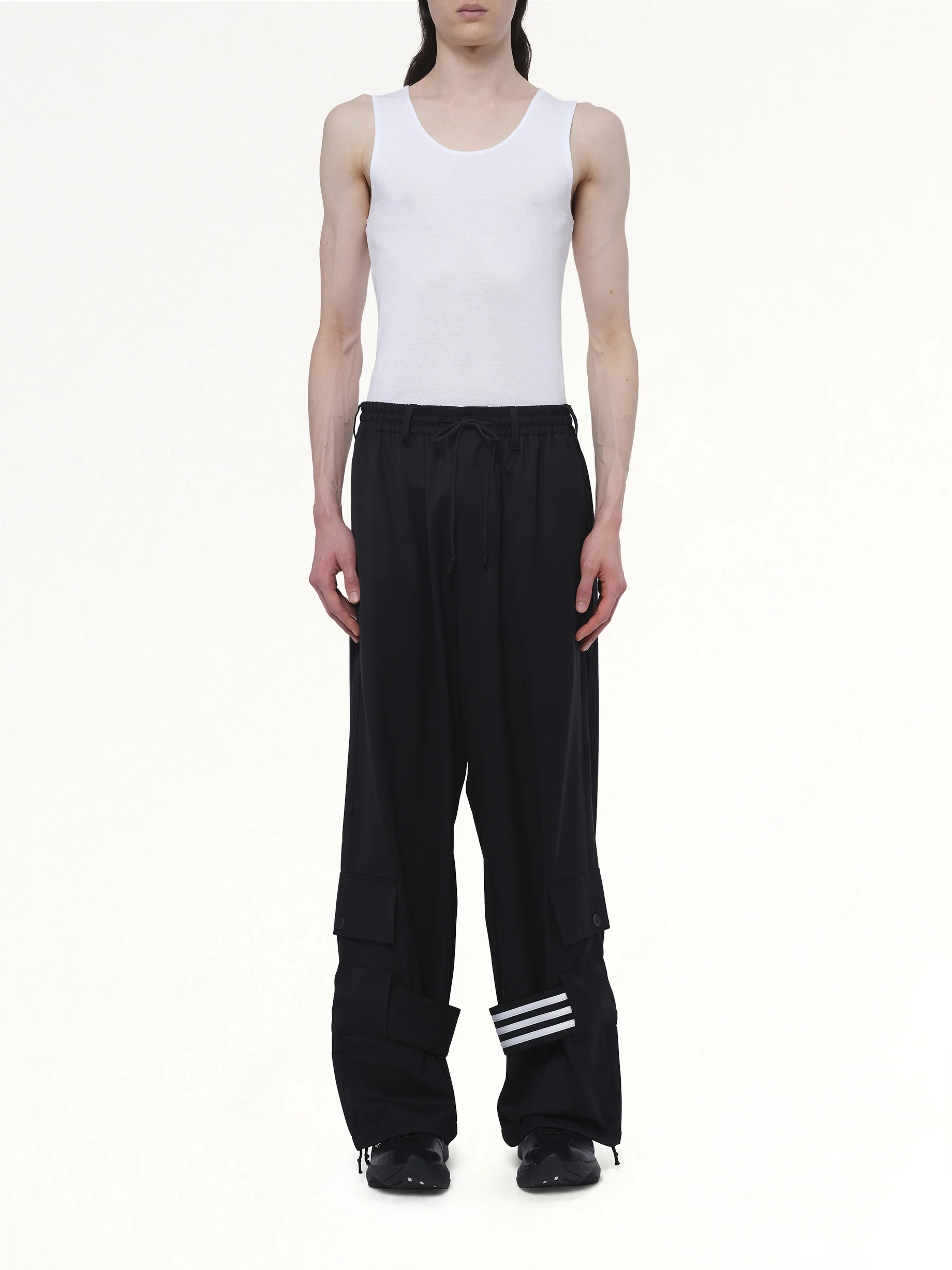 Refined Wool Cargo Pants in Black - Image 7