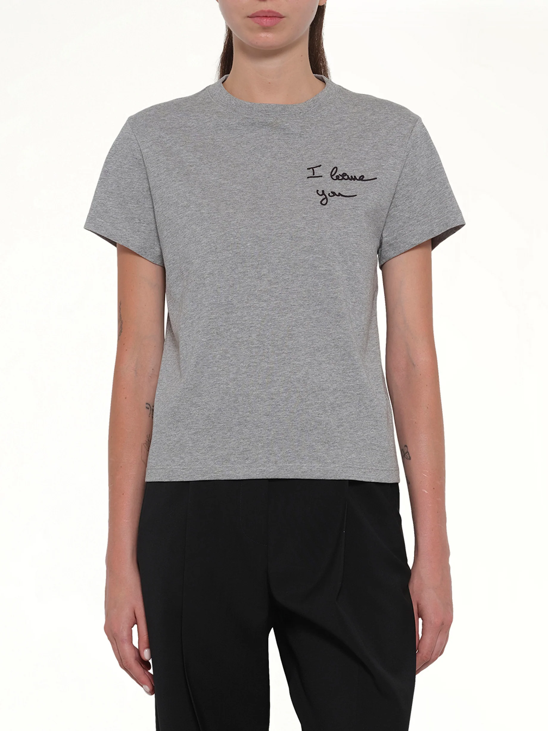 Regular Fit T-Shirt in Grey Melange - Image 6