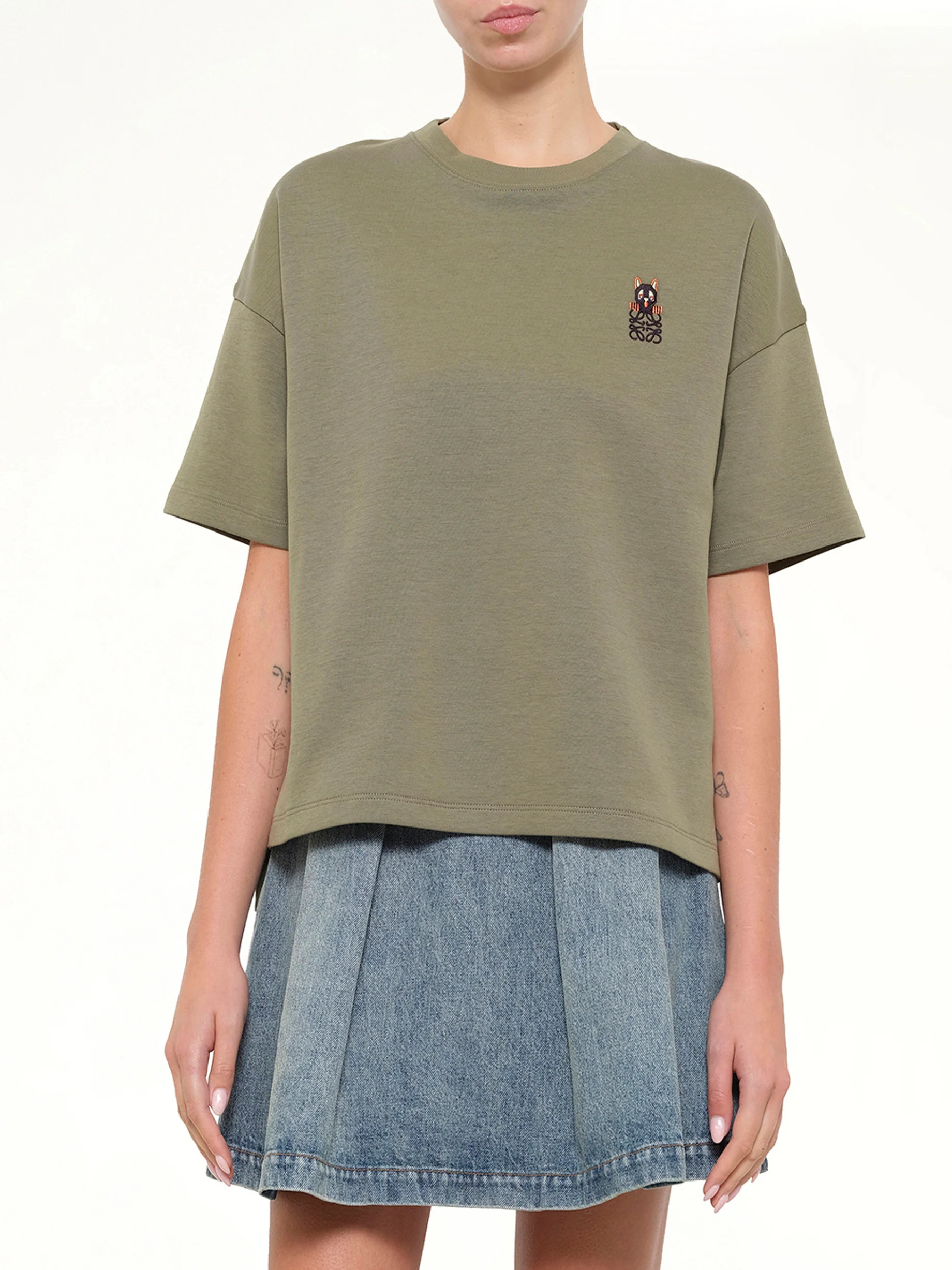 Regular Fit T-Shirt in Khaki Green - Image 6