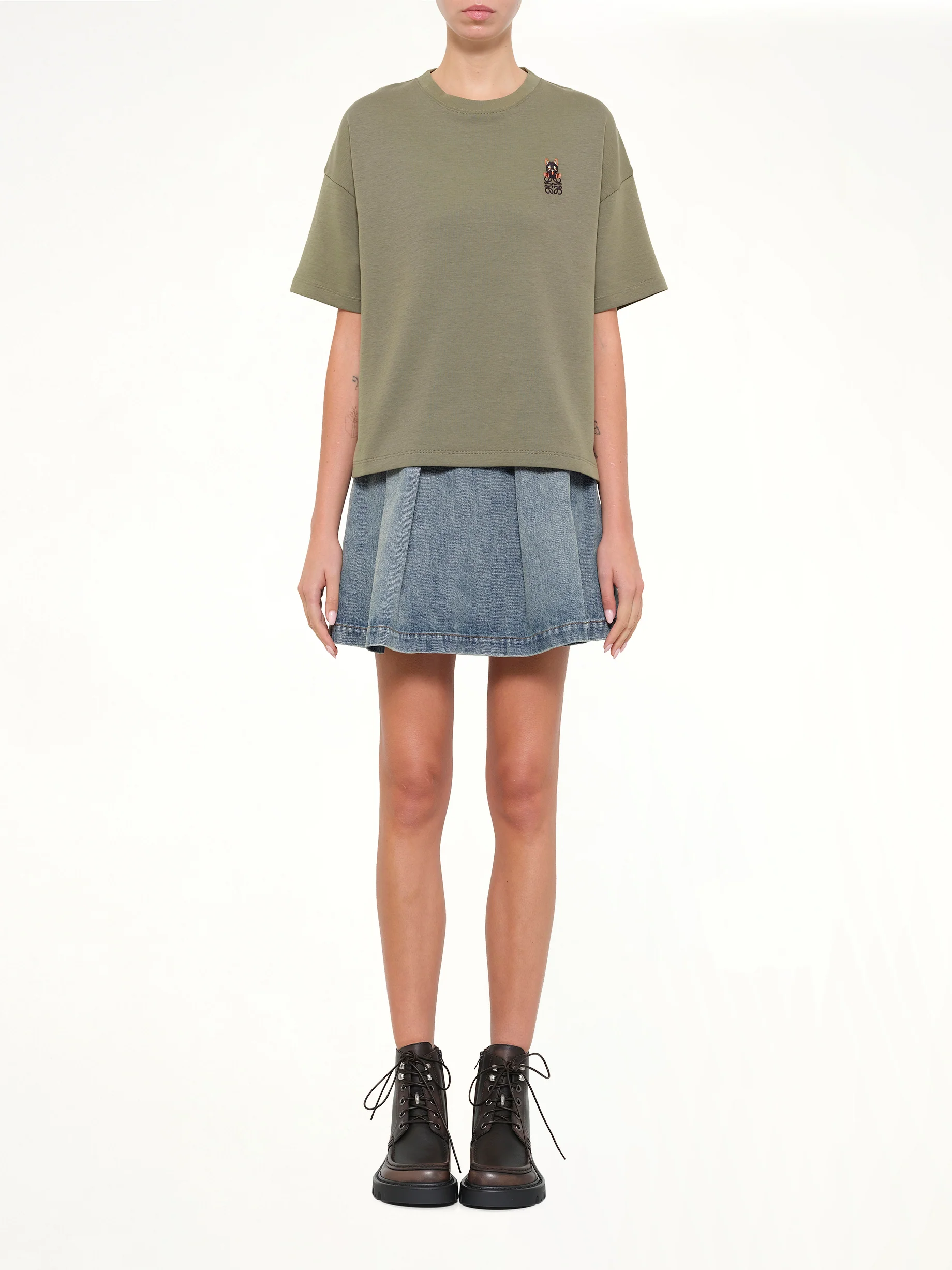 Regular Fit T-Shirt in Khaki Green - Image 7