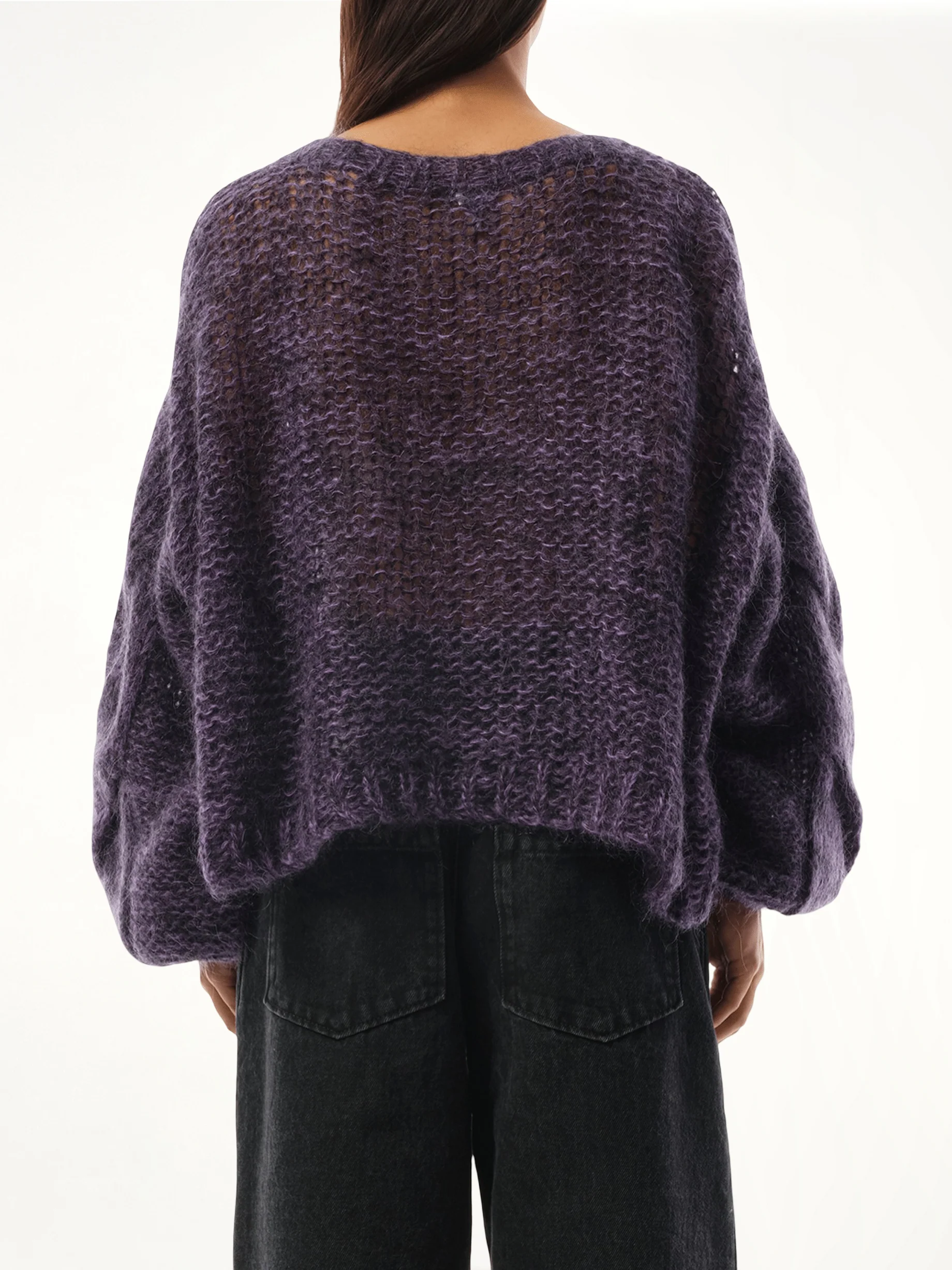 Relaxed Fit Anagram Sweater in Black/Purple - Image 6