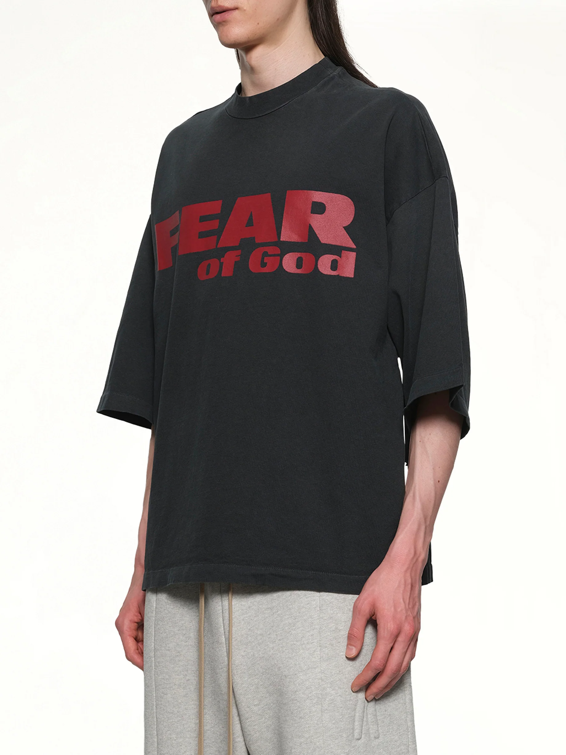 Relaxed Fit Fear Is Gone T-Shirt in Black - Image 3