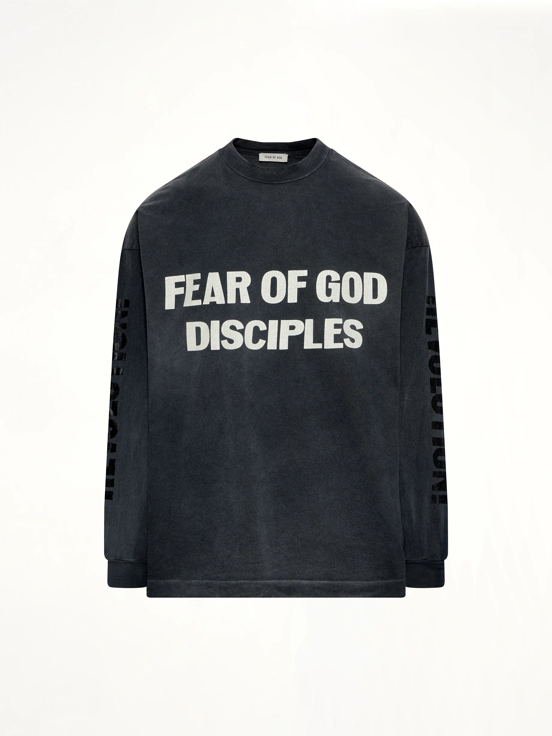 Relaxed Long Sleeve Disciple T-Shirt in Black - Image 2
