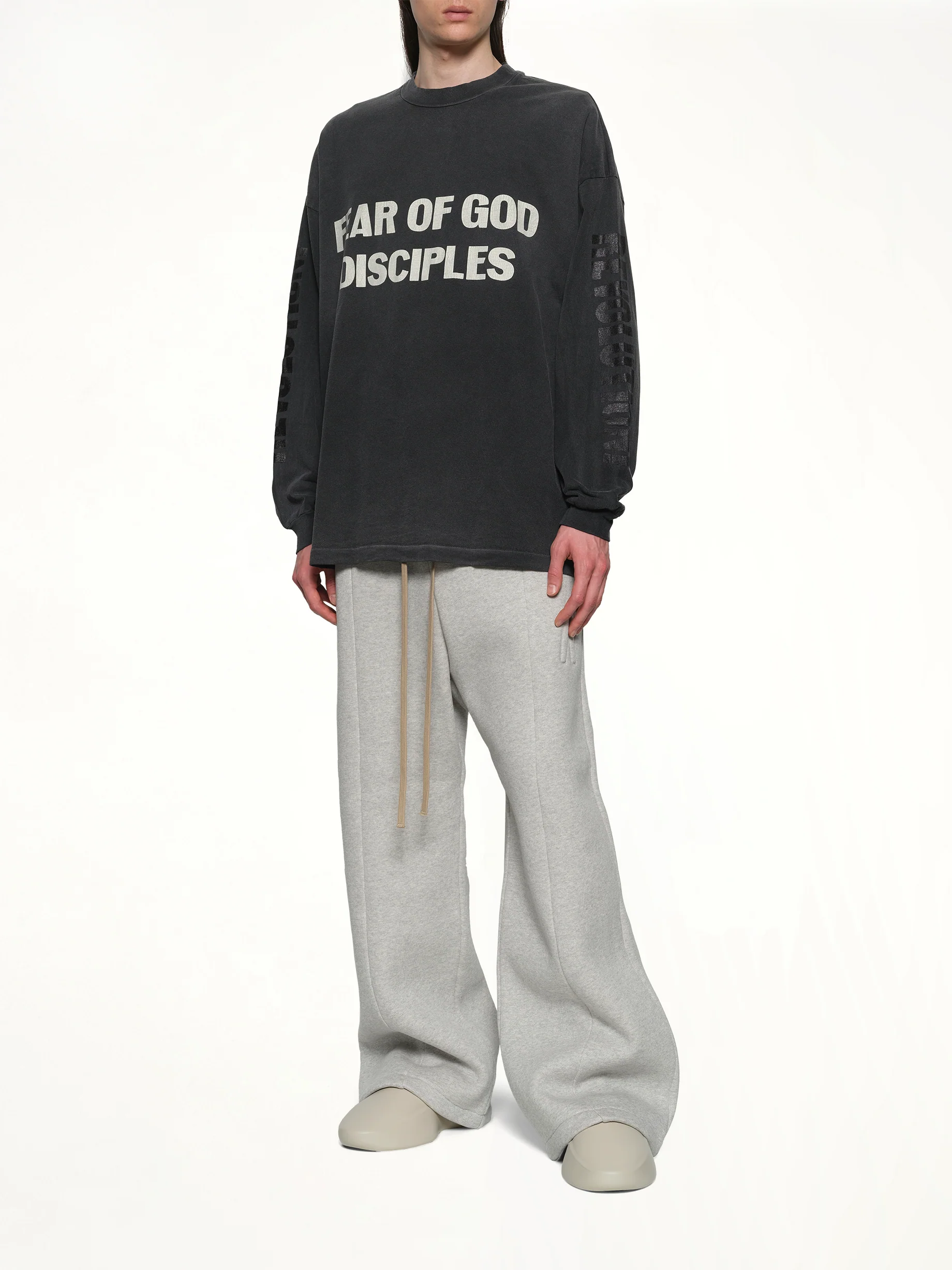 Relaxed Long Sleeve Disciple T-Shirt in Black - Image 4