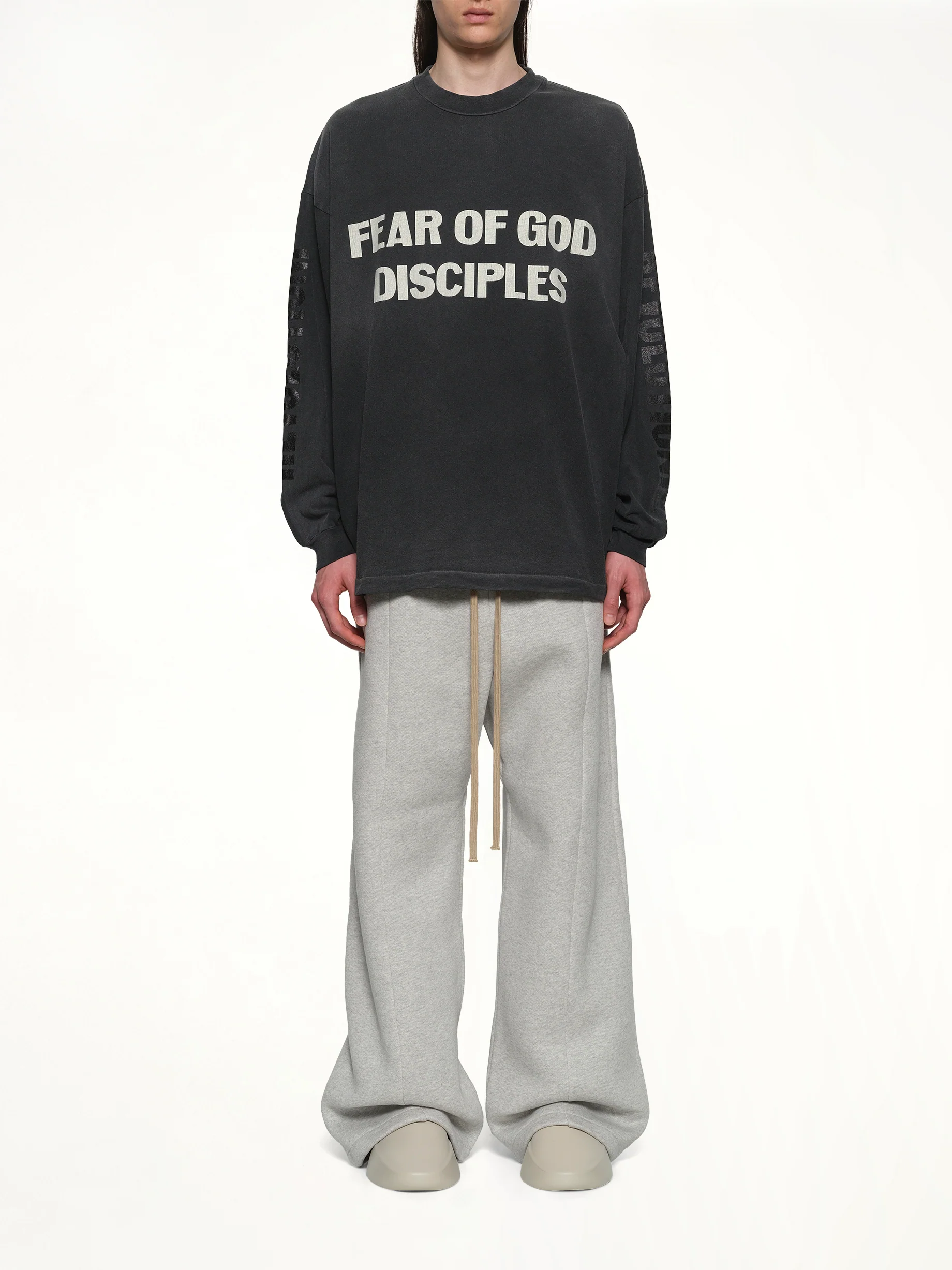 Relaxed Long Sleeve Disciple T-Shirt in Black - Image 7