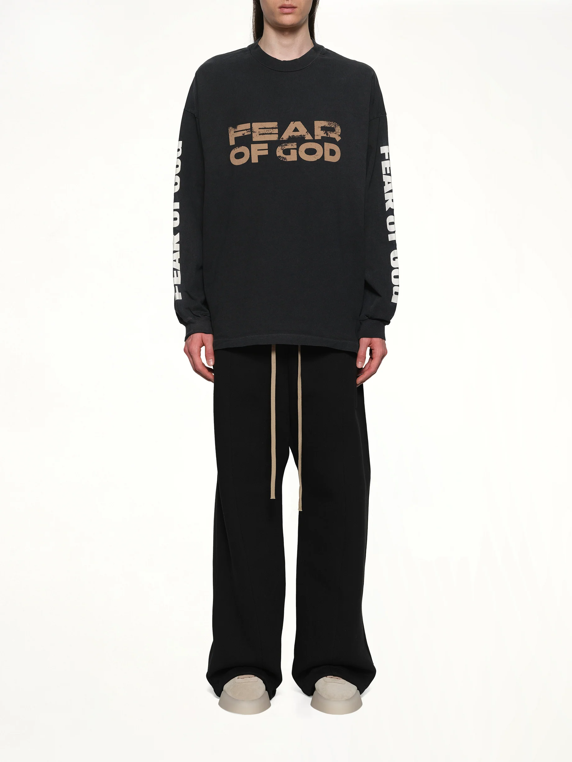 Relaxed Long Sleeve Fear Of God T-Shirt in Black - Image 7