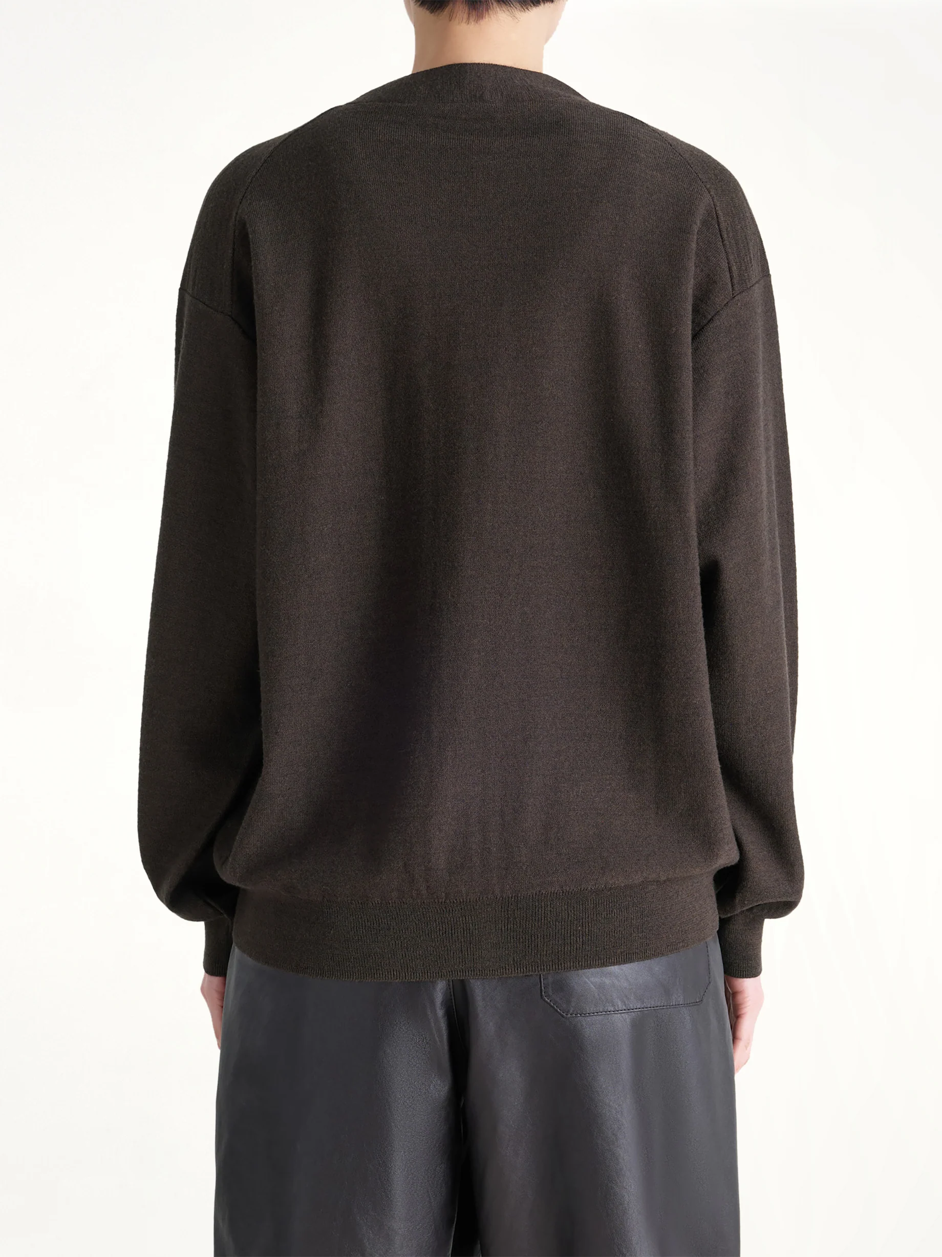 Relaxed Twisted Cardigan in Dark Cacao - Image 5