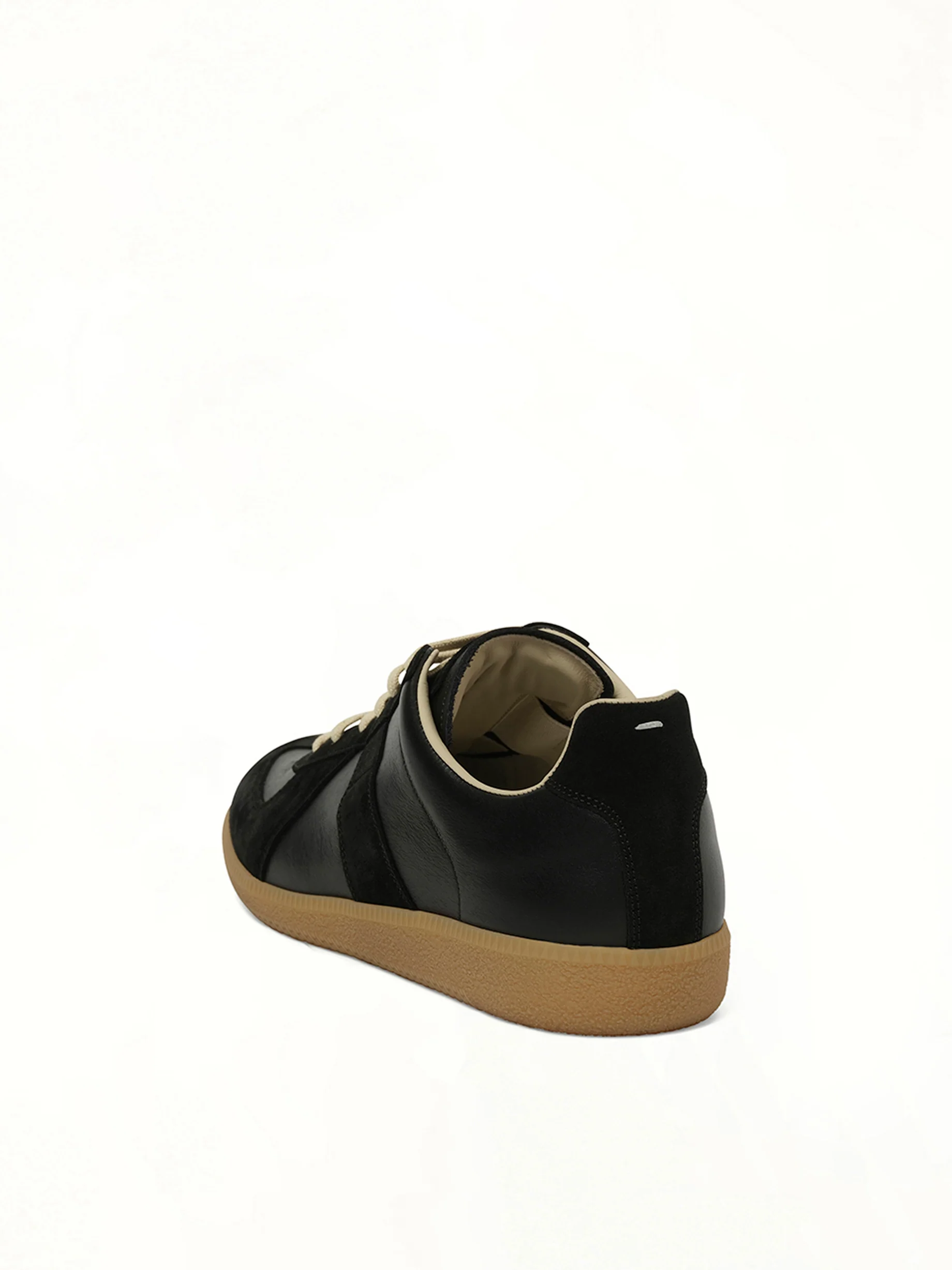 Replica Leather Sneakers in Black - Image 3