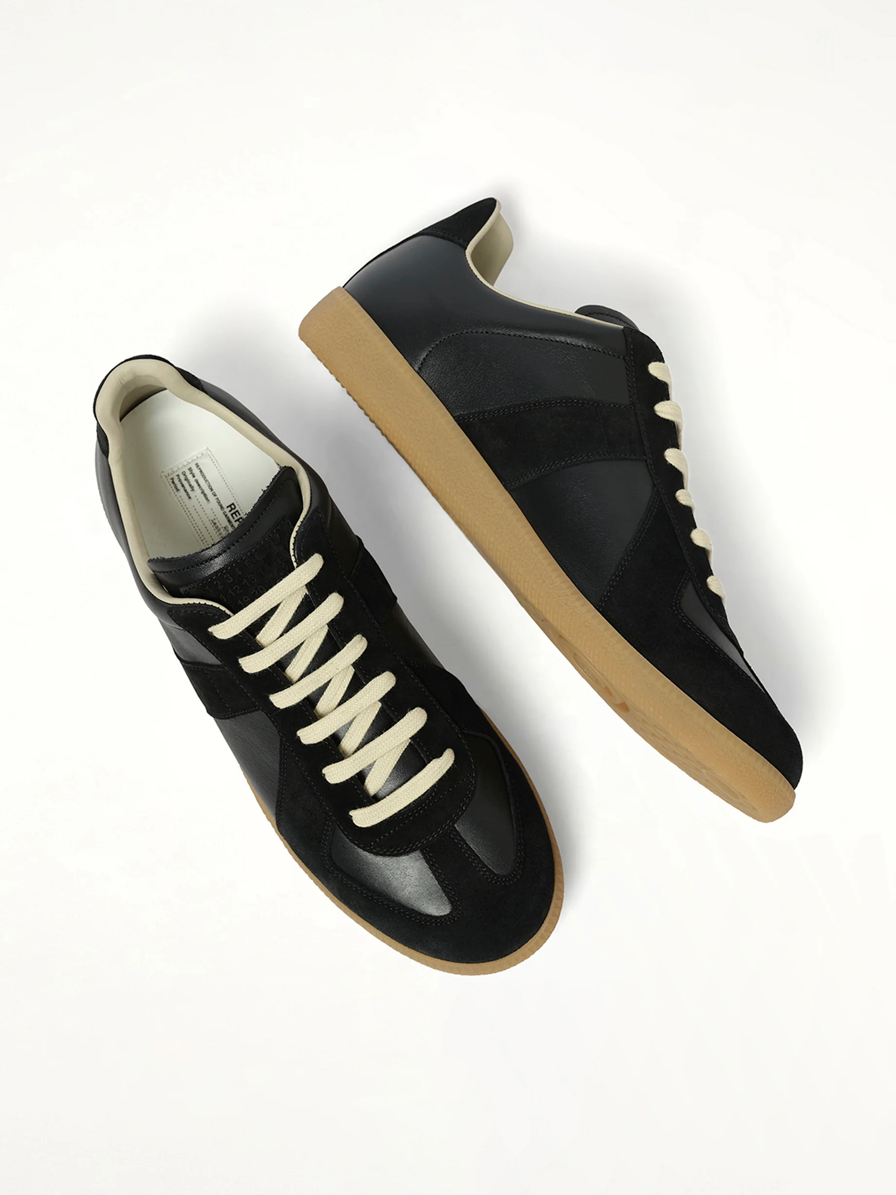 Replica Leather Sneakers in Black - Image 4