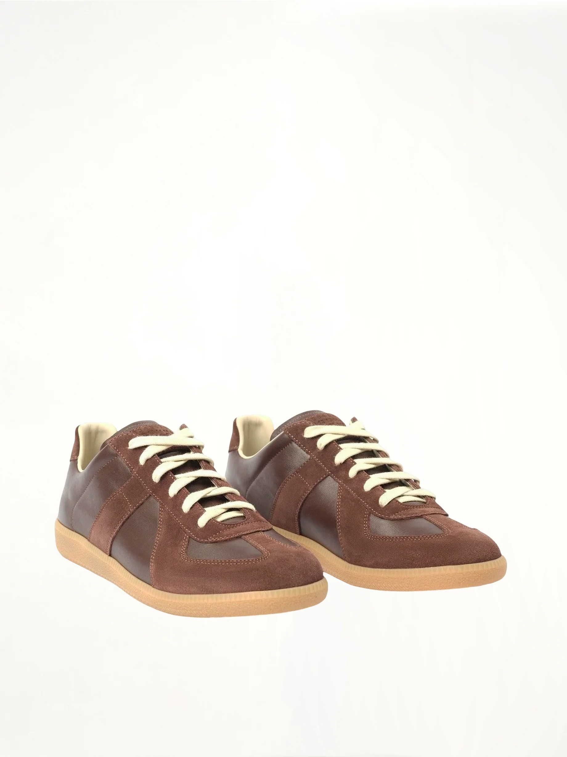 Replica Leather Sneaker in Chic Brown - Image 2