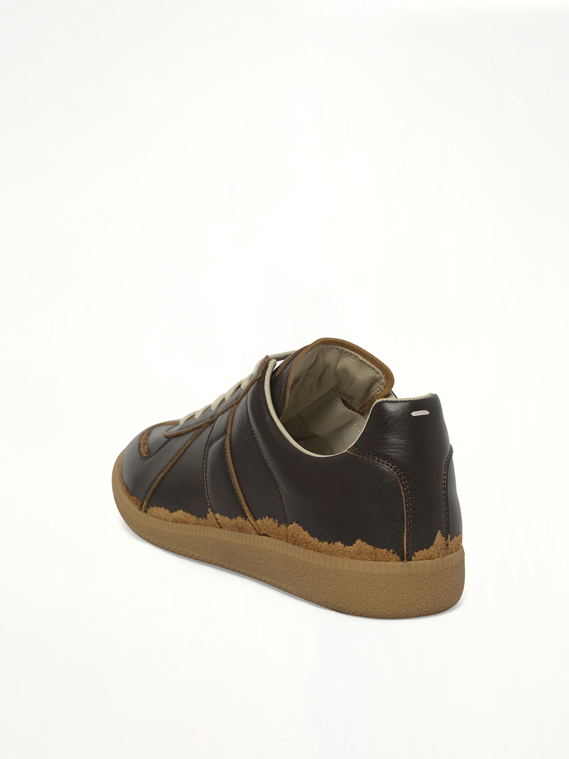 Replica Leather Sneaker in Dark Brown/Camel - Image 3
