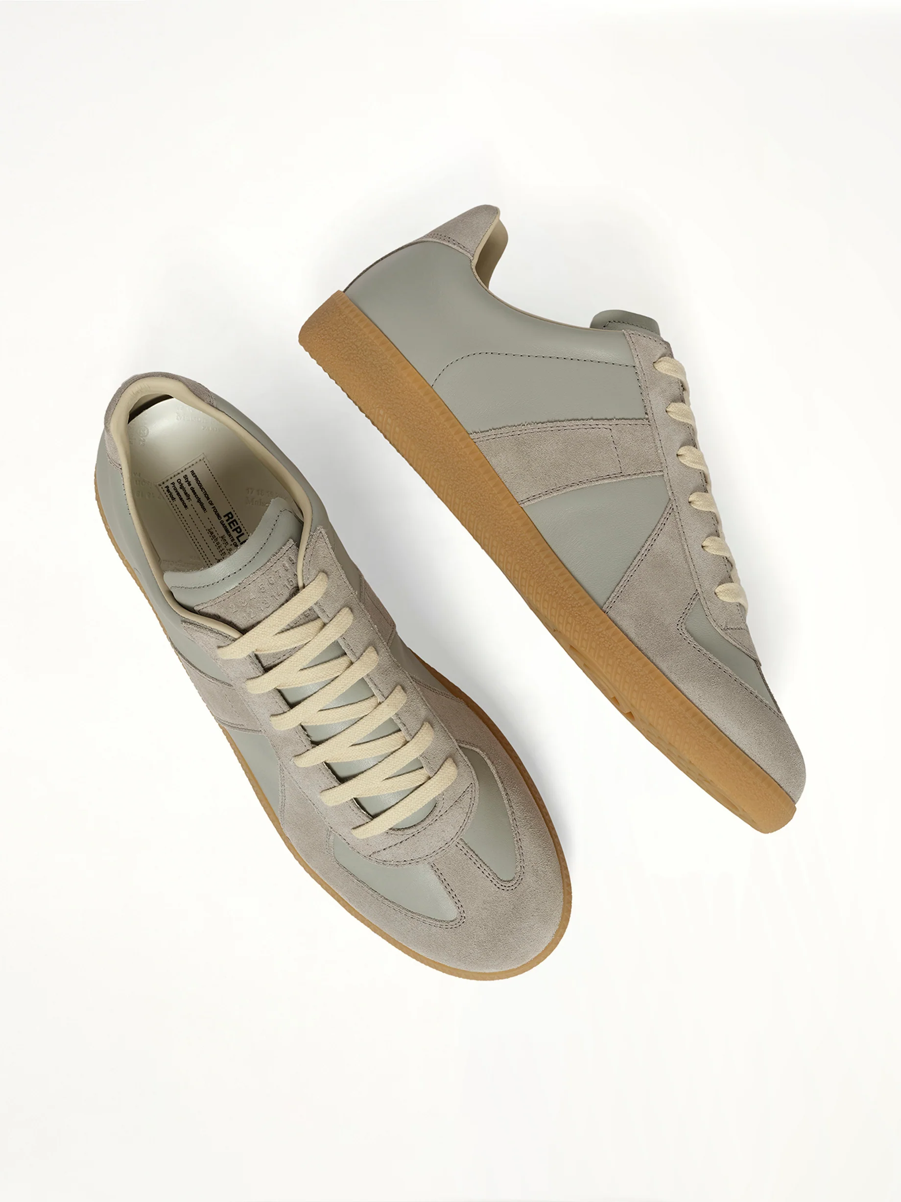 Replica Leather Sneaker in Griffin Gray - Image 4