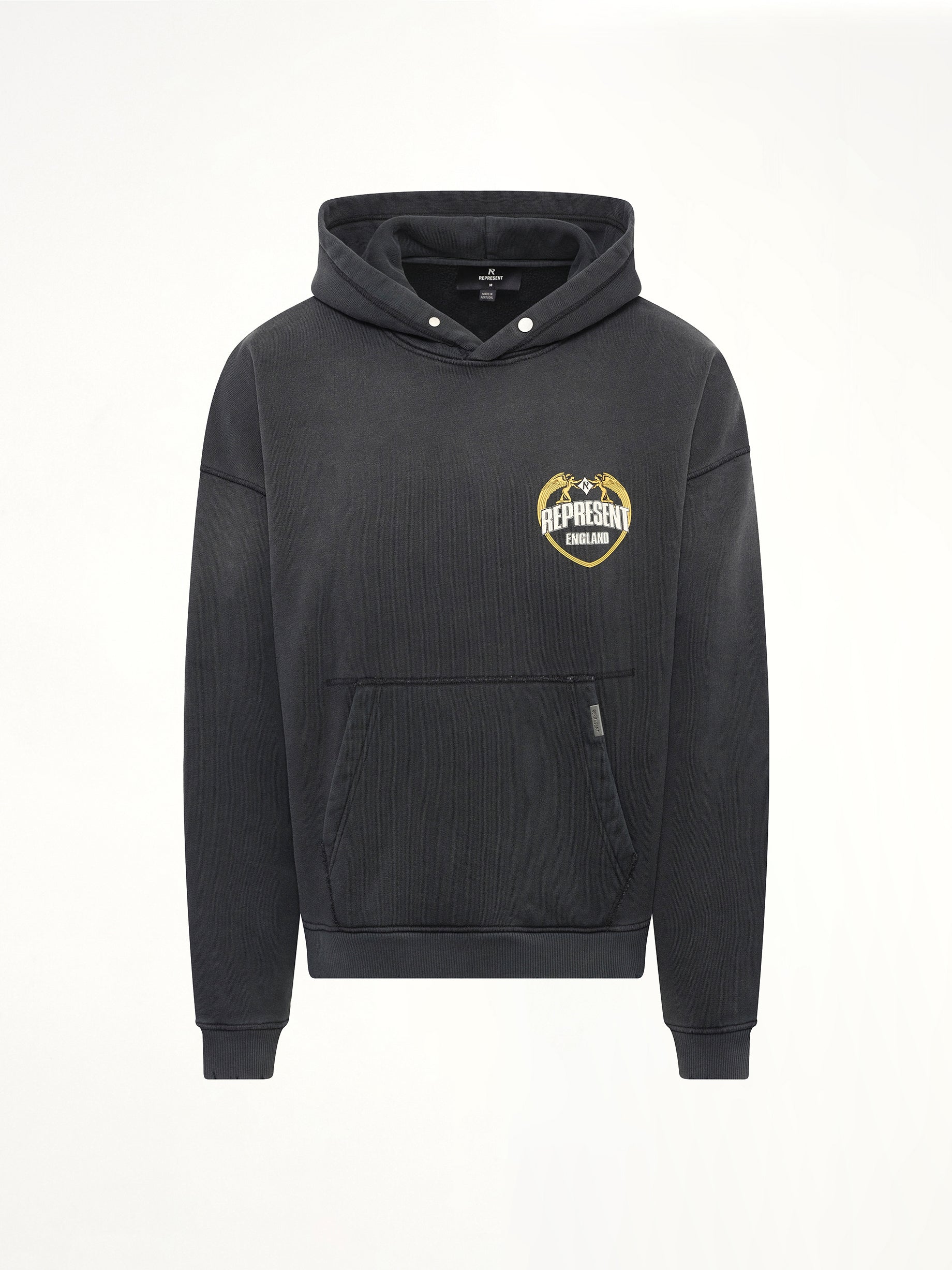 Represent Angel Border Hoodie in Stained Black - Image 2