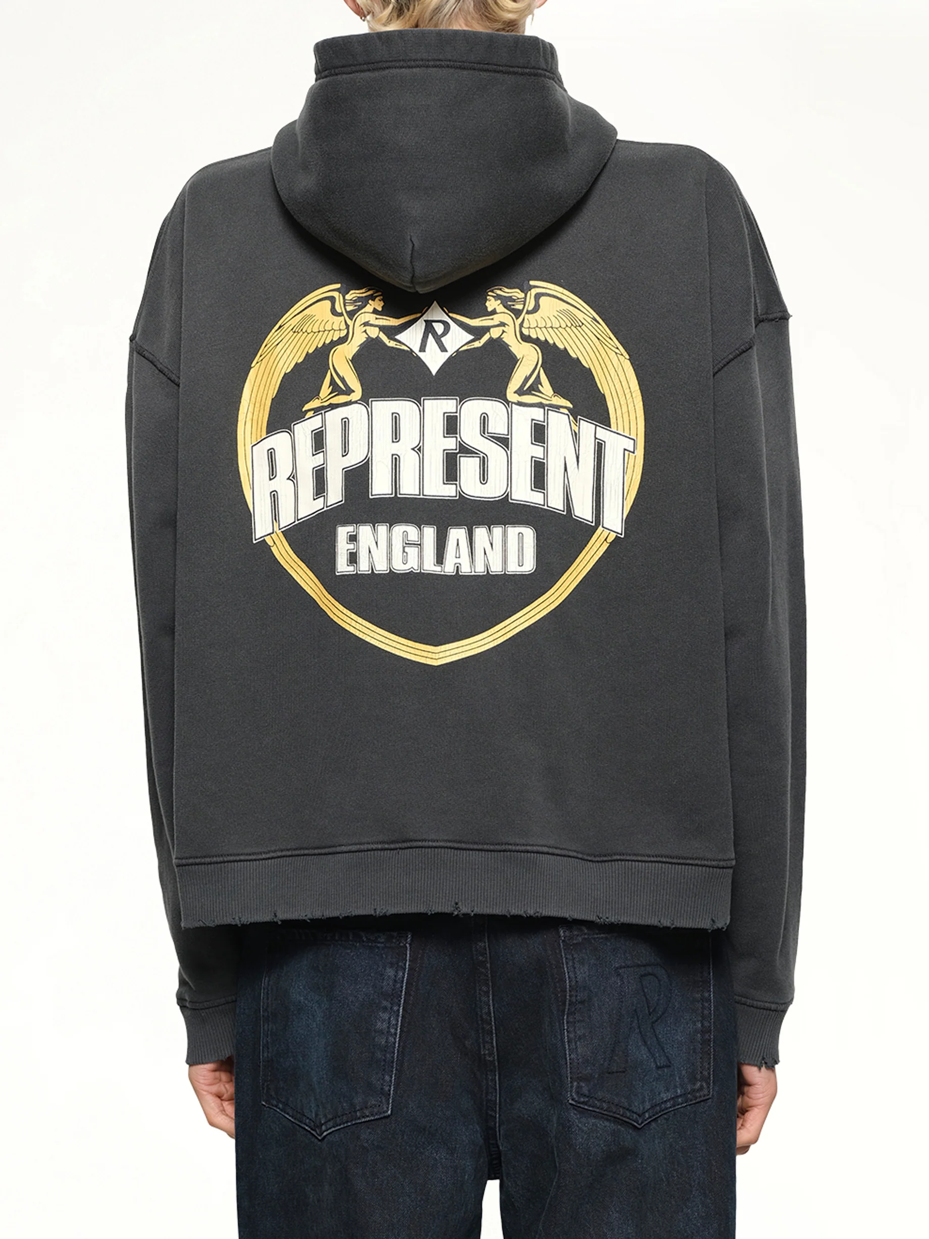 Represent Angel Border Hoodie in Stained Black - Image 5
