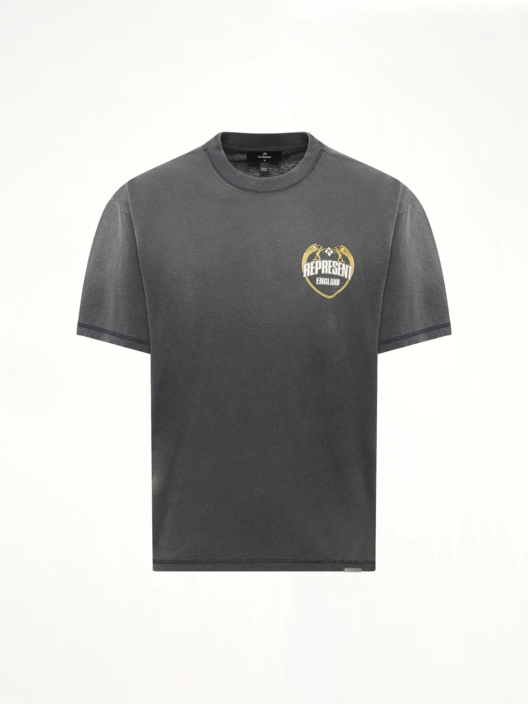 Represent Angel Border T-Shirt in Stained Black