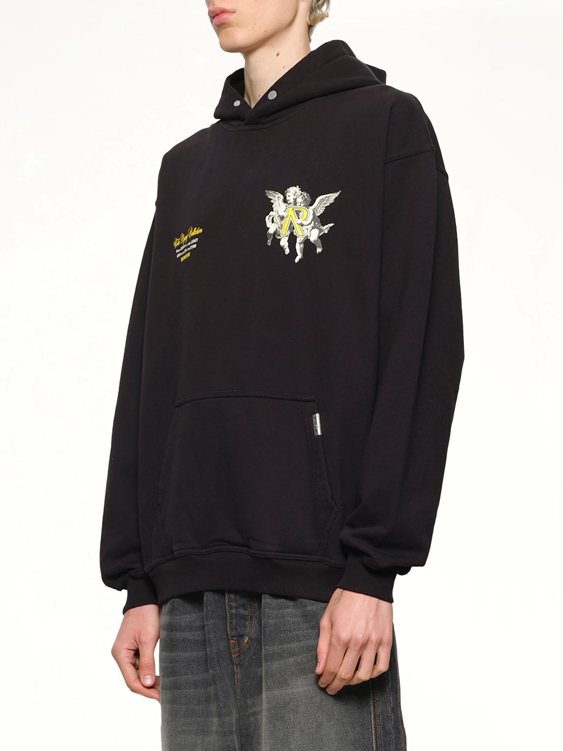 Represent Legacy Cherubs Hoodie in Jet Black - Image 3
