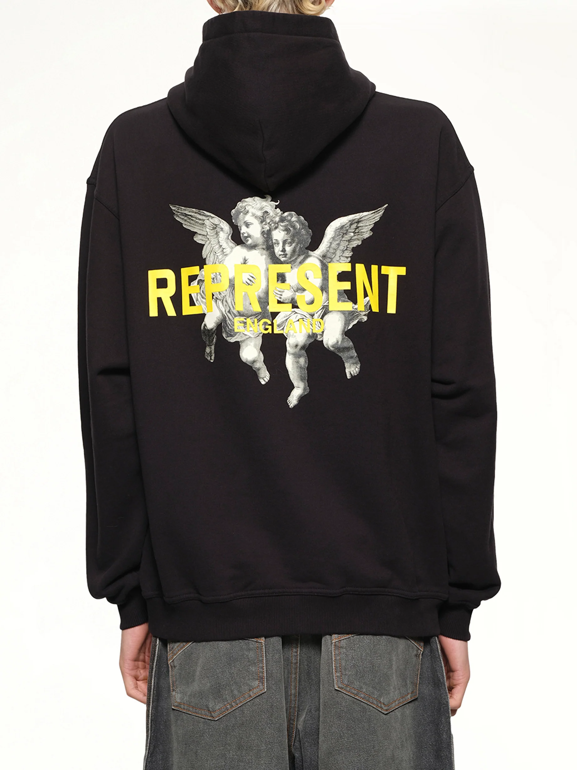 Represent Legacy Cherubs Hoodie in Jet Black - Image 5