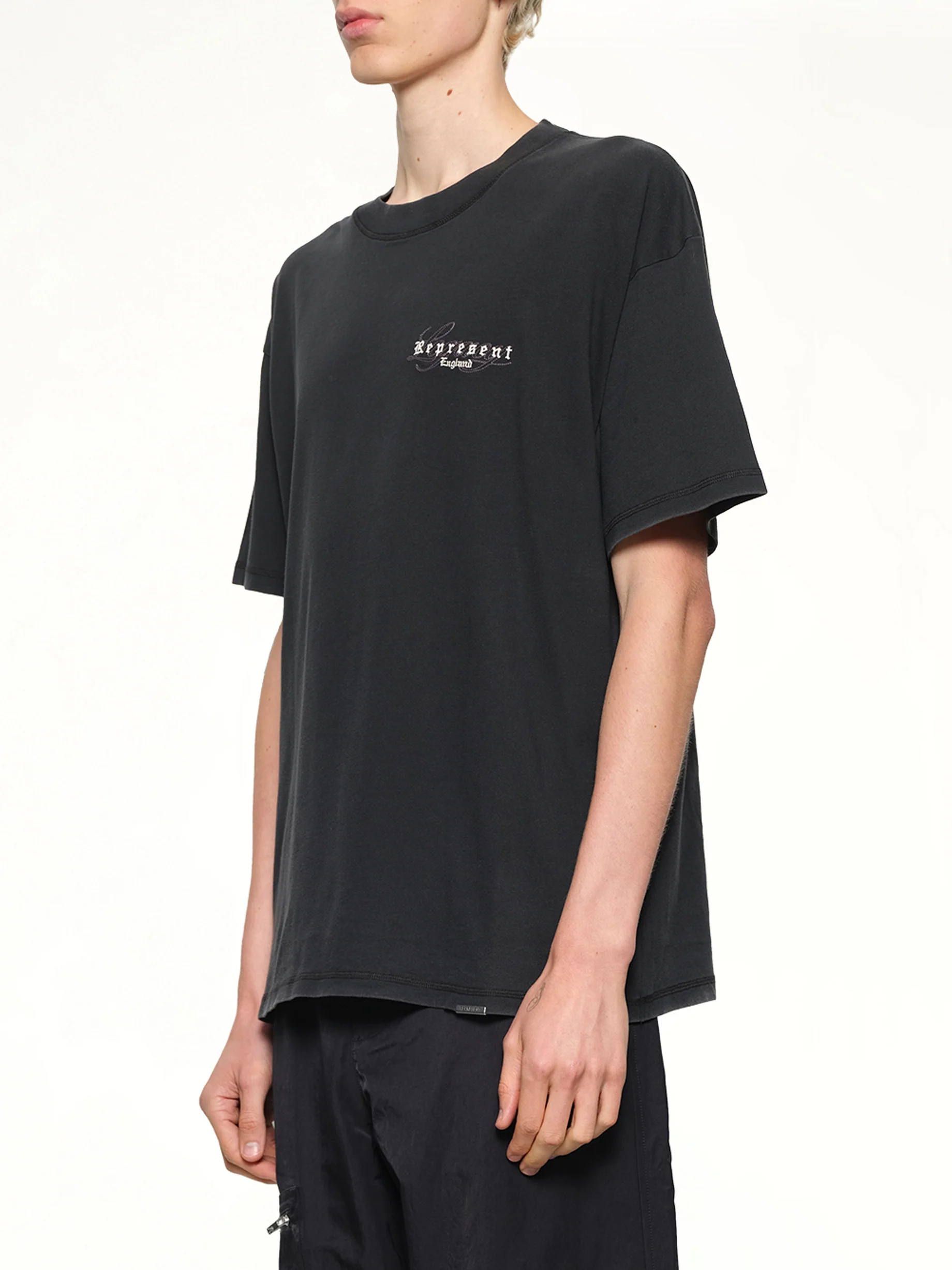 Represent Legacy Overprint T-Shirt in Vintage Black - Image 3
