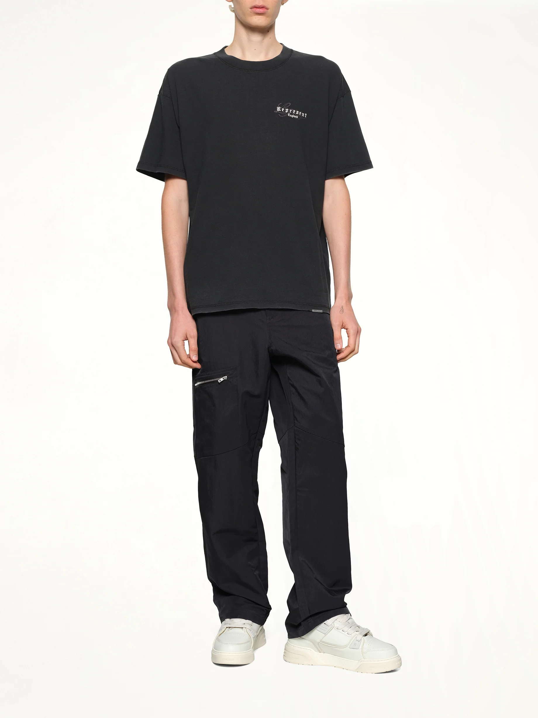 Represent Legacy Overprint T-Shirt in Vintage Black - Image 4