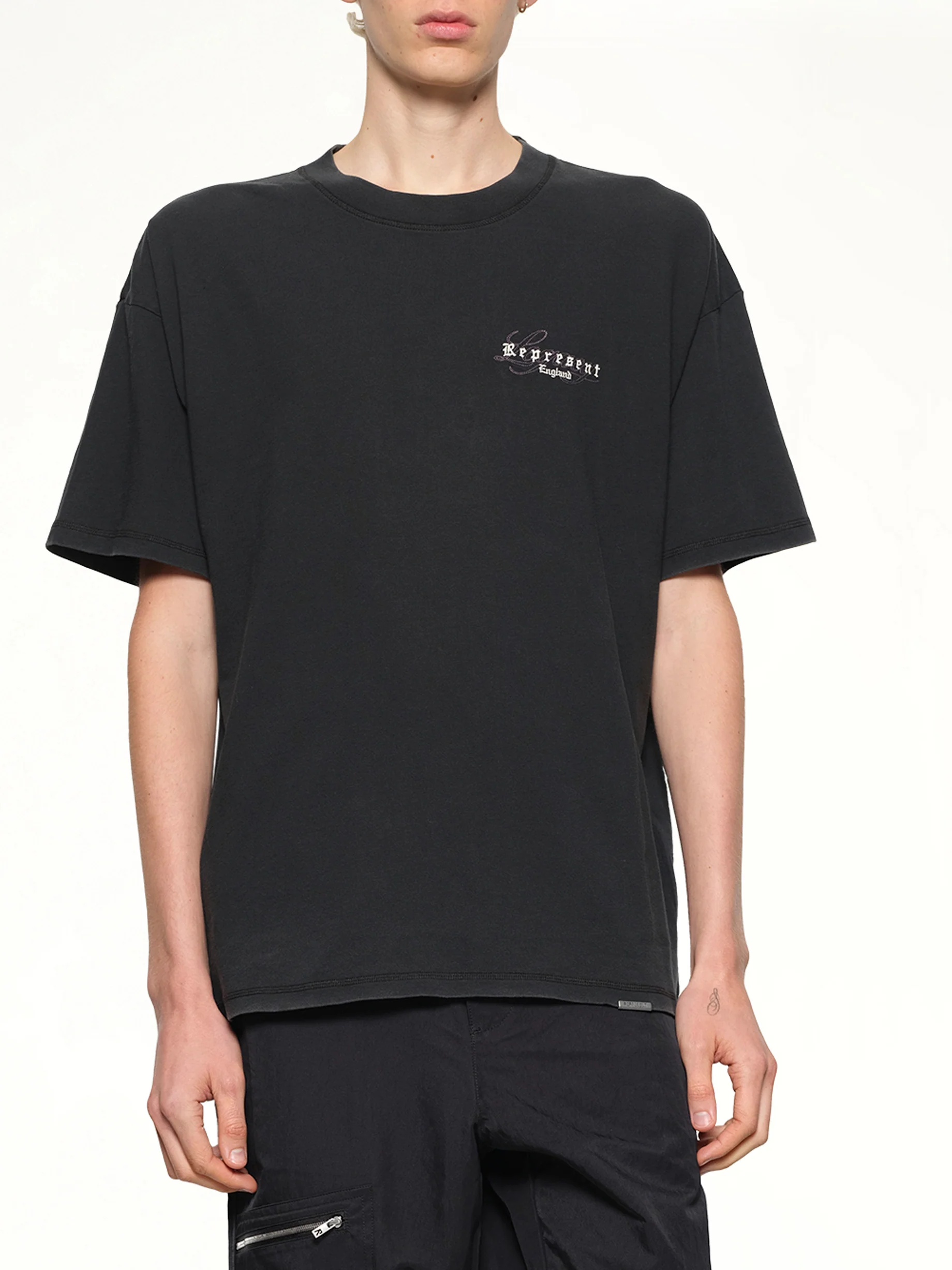 Represent Legacy Overprint T-Shirt in Vintage Black - Image 6