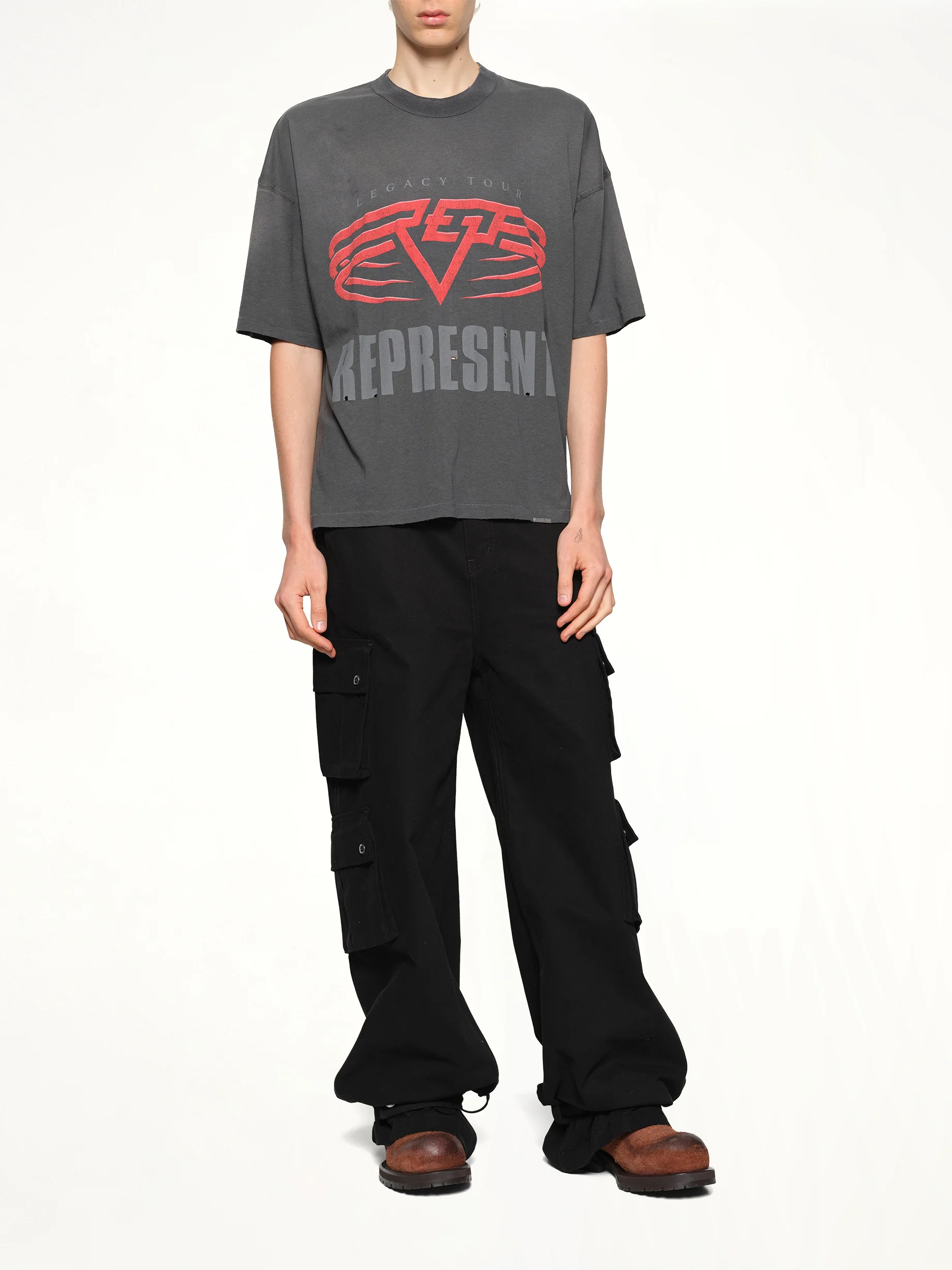 Represent Living Legacy T-Shirt in Sun Fade Grey - Image 4