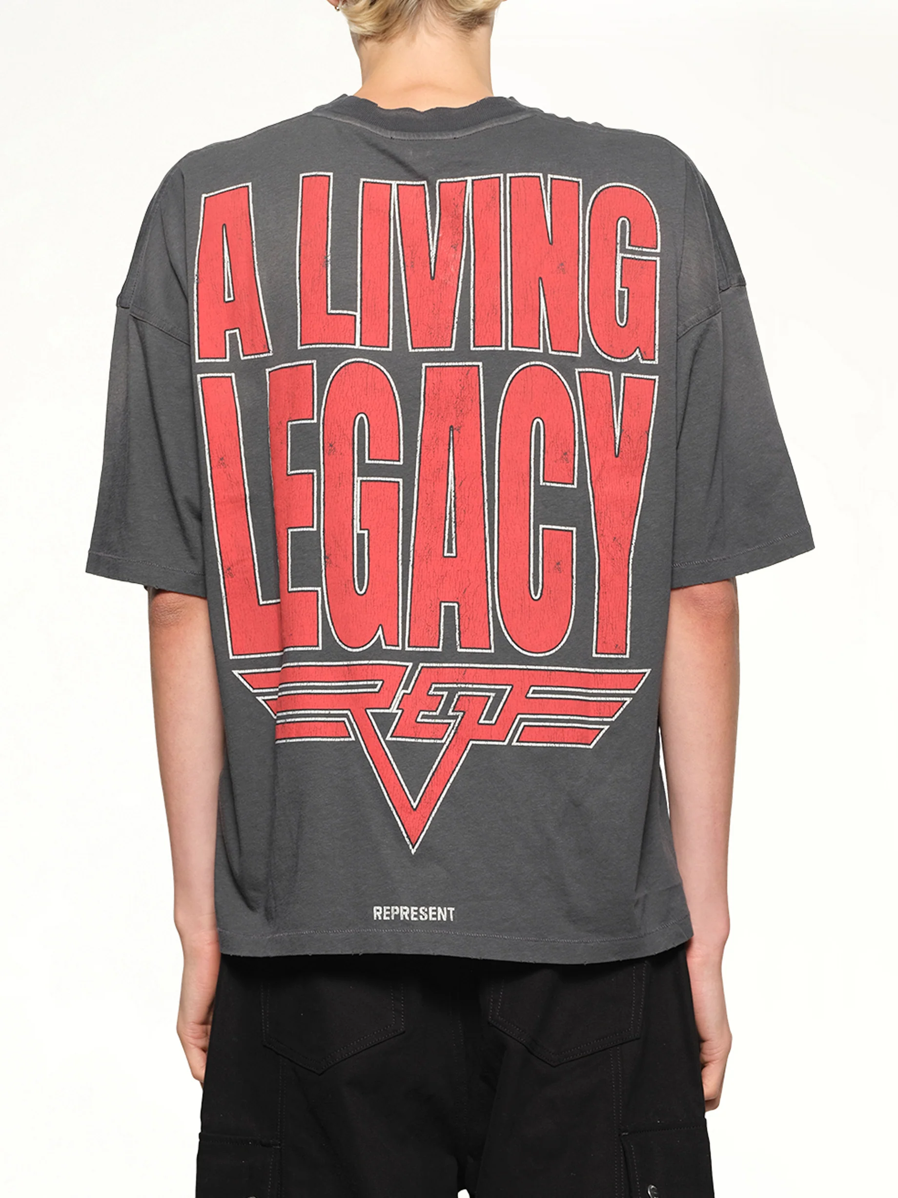Represent Living Legacy T-Shirt in Sun Fade Grey - Image 5