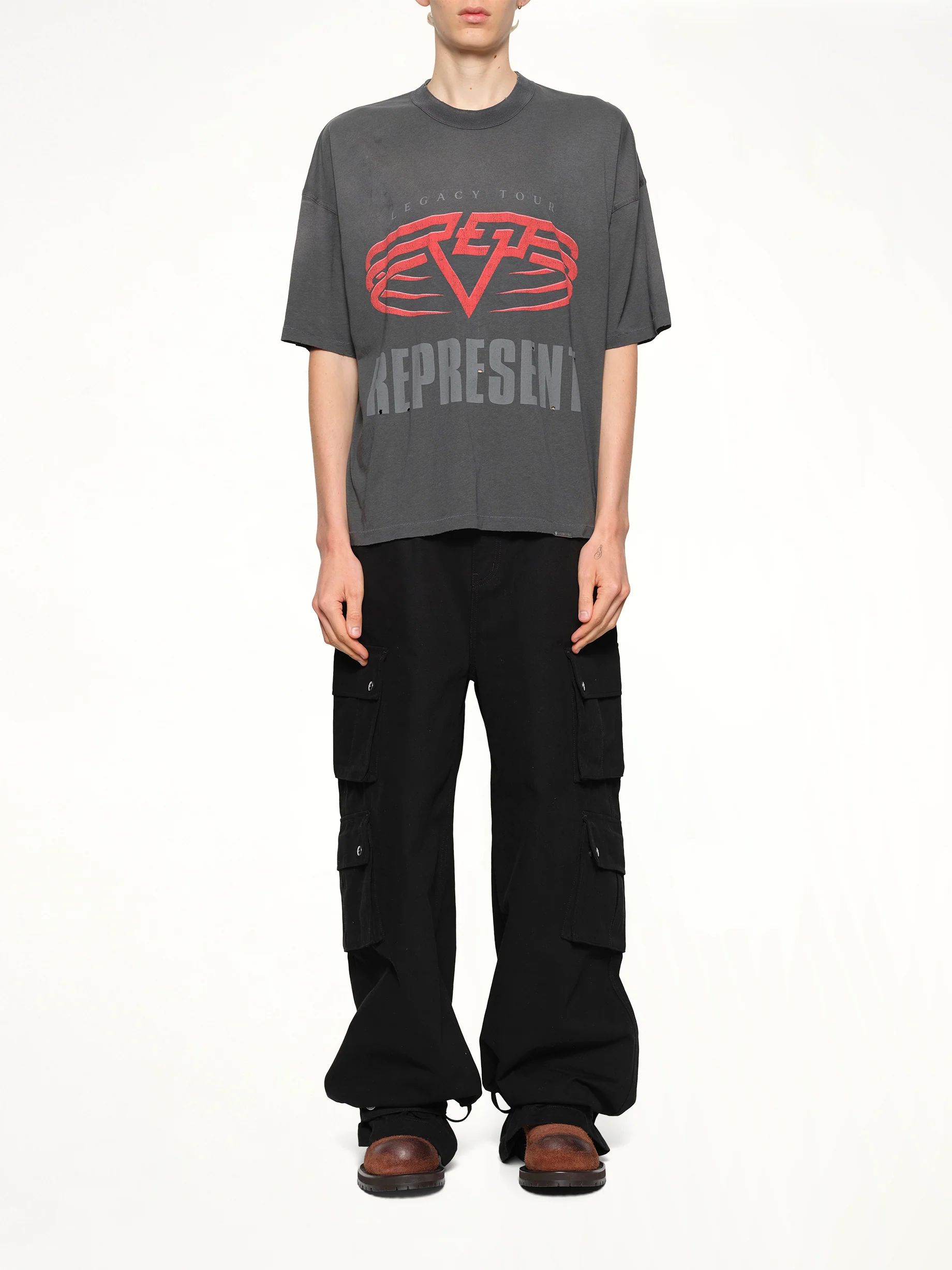 Represent Living Legacy T-Shirt in Sun Fade Grey - Image 7