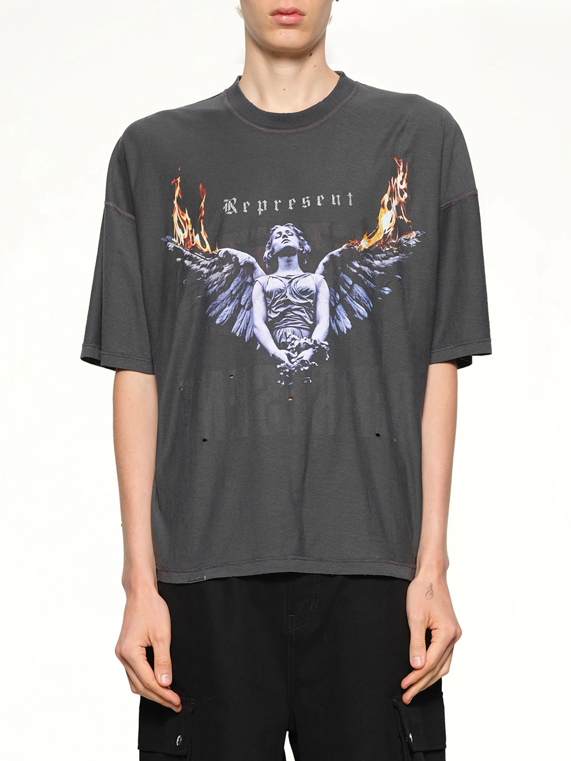 Represent Living Legacy T-Shirt in Sun Fade Grey - Image 8