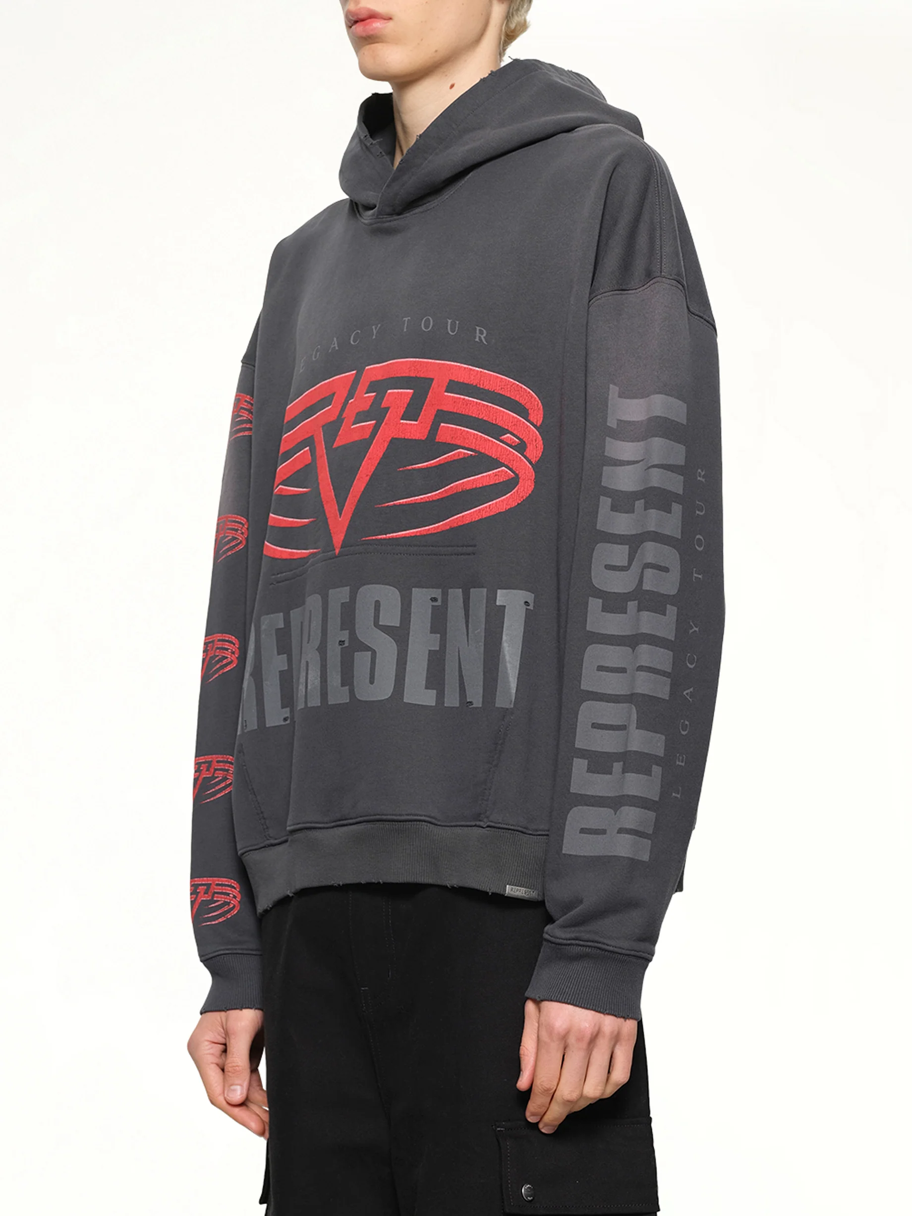Represent Living Legacy Tour Hoodie in Sun Fade Grey - Image 3