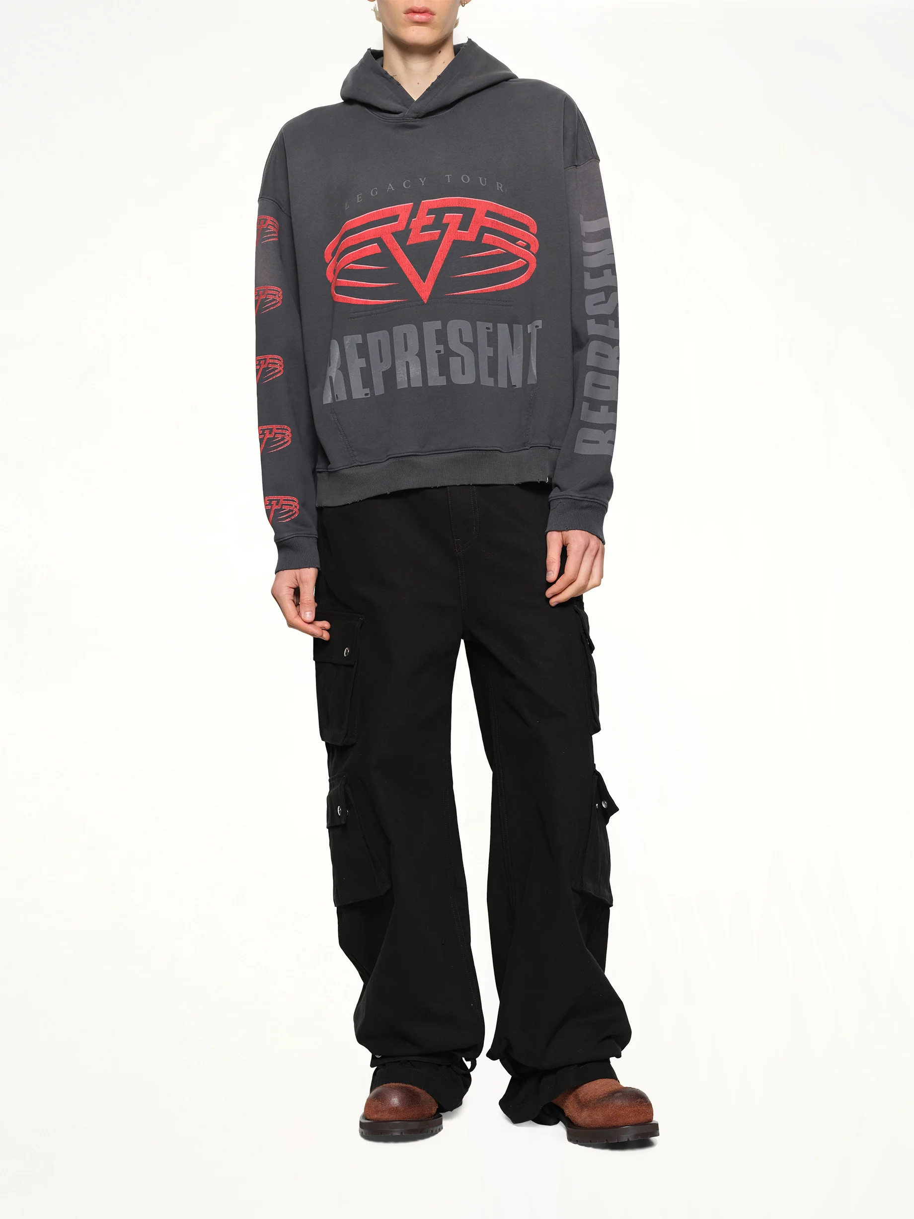Represent Living Legacy Tour Hoodie in Sun Fade Grey - Image 4
