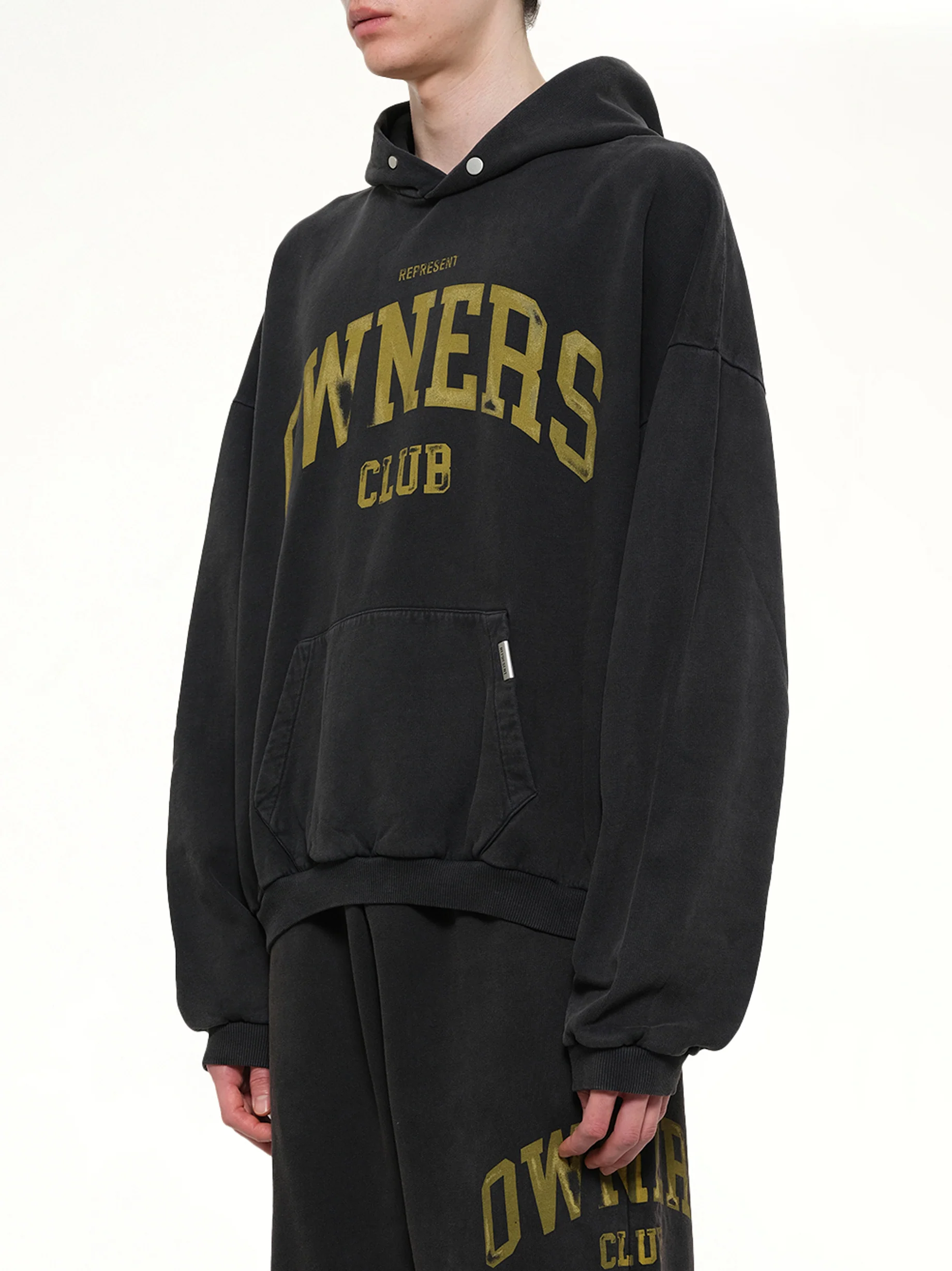 Represent Owners Club Hoodie in Faded Black - Image 3