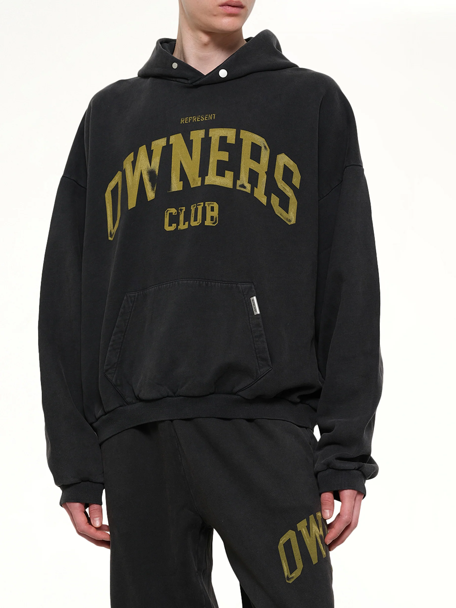 Represent Owners Club Hoodie in Faded Black - Image 6