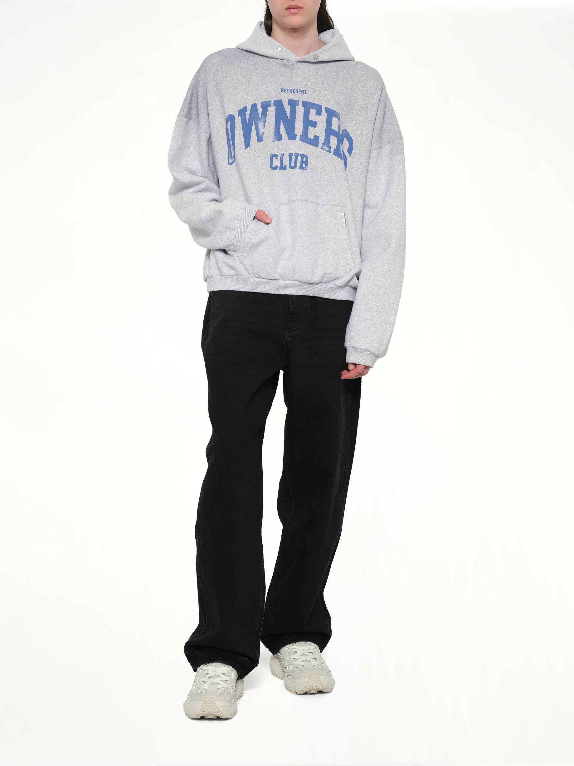 Represent Owners Club Hoodie in Sprayed Ice Grey Marl - Image 4
