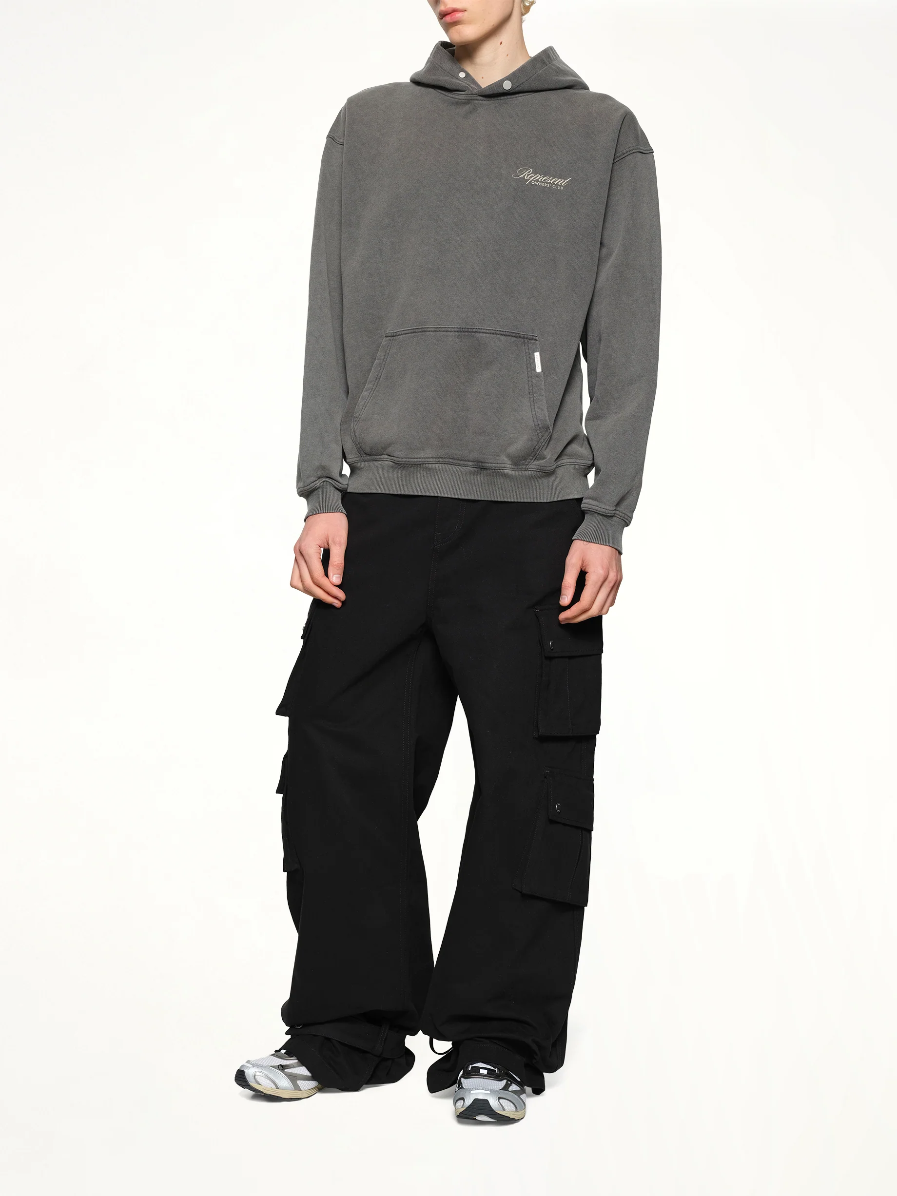 Represent Owners Club Script Hoodie in Vintage Grey - Image 4
