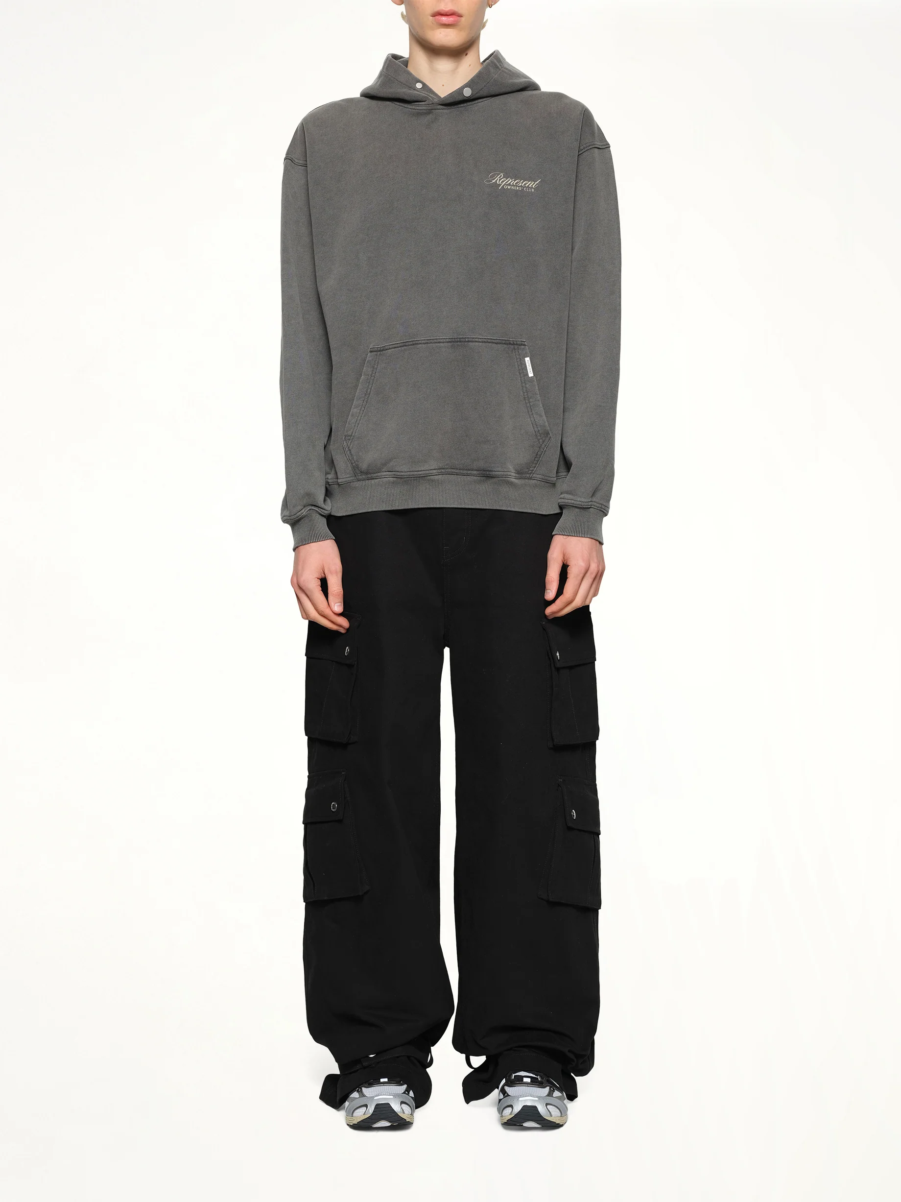Represent Owners Club Script Hoodie in Vintage Grey - Image 7