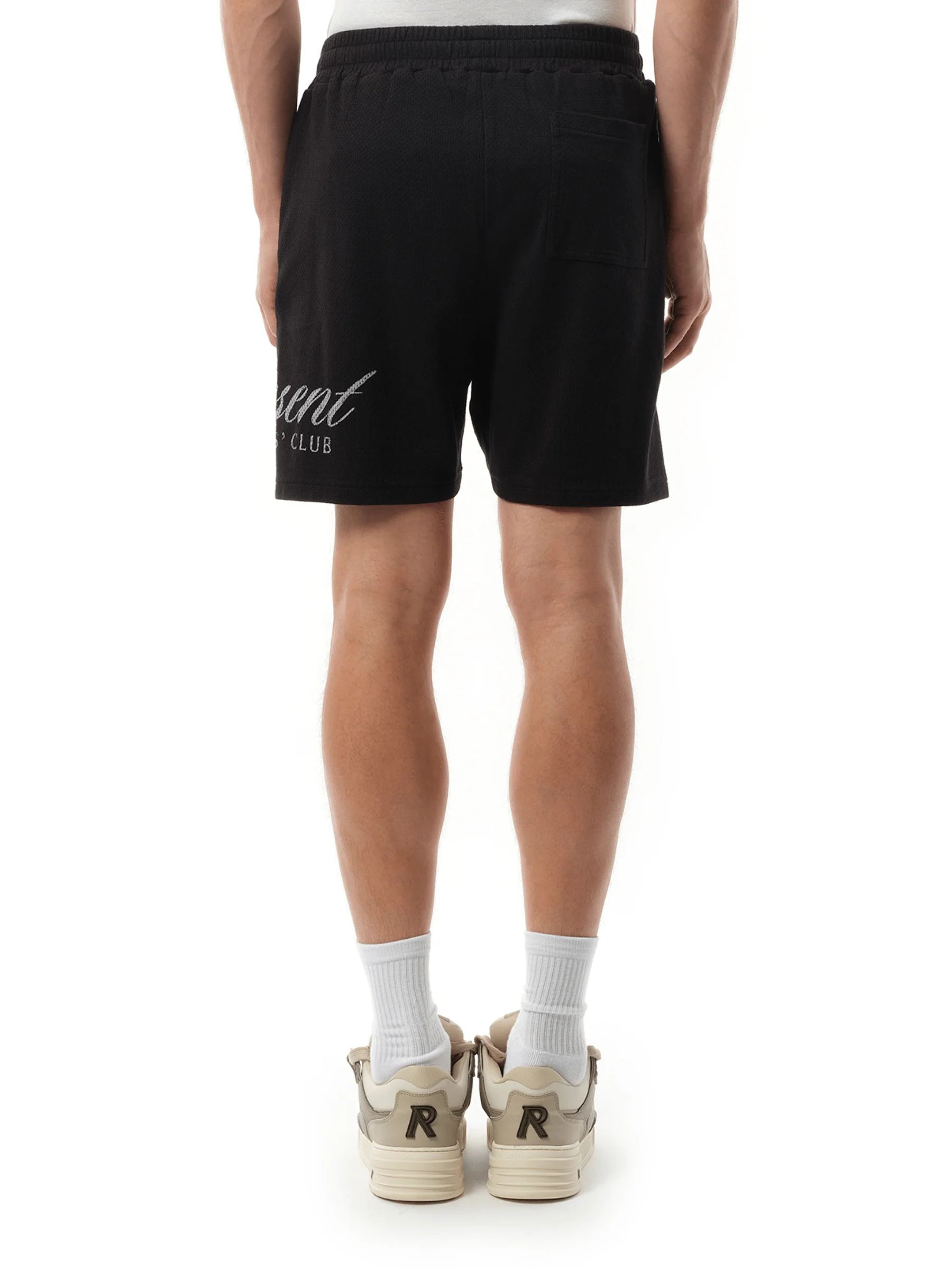 Represent Owners Club Script Mesh Shorts in Black - Image 6
