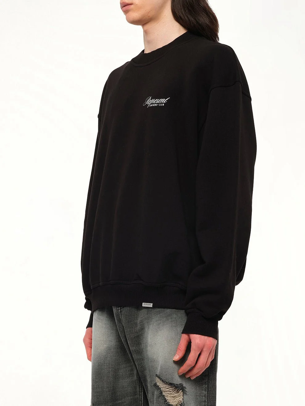 Represent Owners Club Script Sweater in Black - Image 3