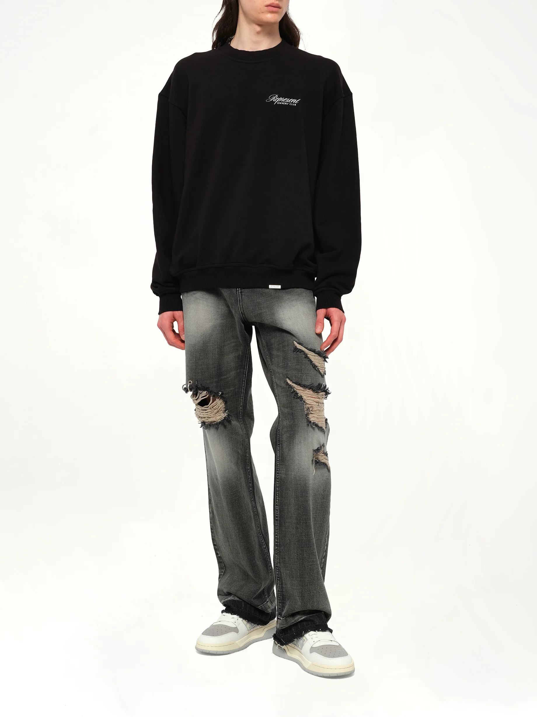 Represent Owners Club Script Sweater in Black - Image 4