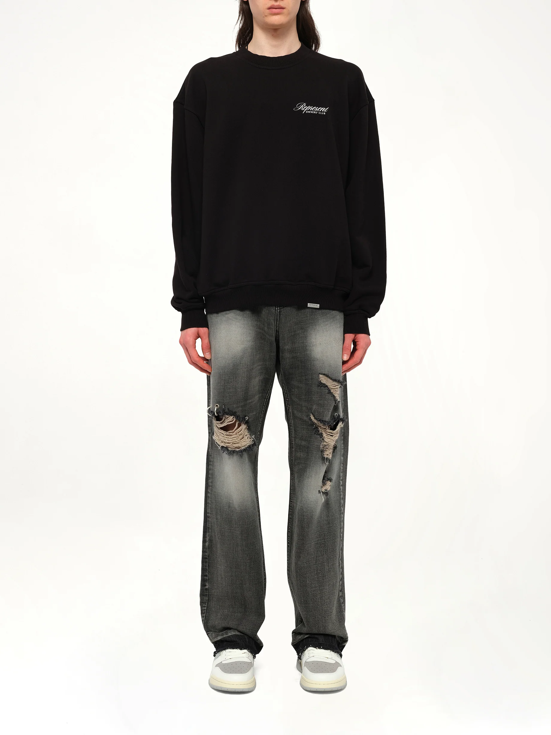 Represent Owners Club Script Sweater in Black - Image 7