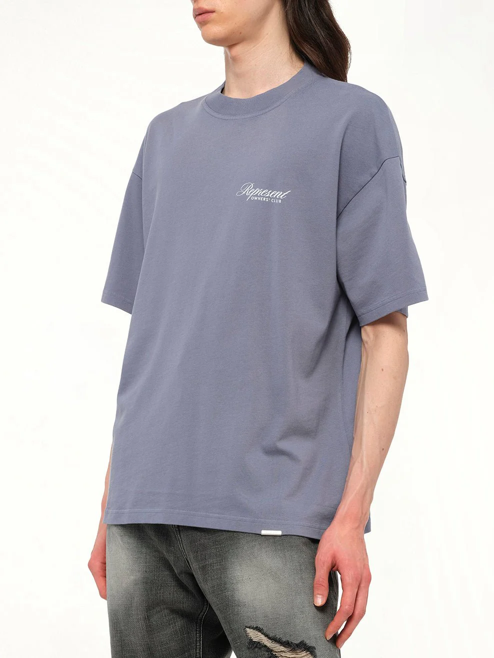 Represent Owners Club Script T-Shirt in Dusty Blue - Image 6