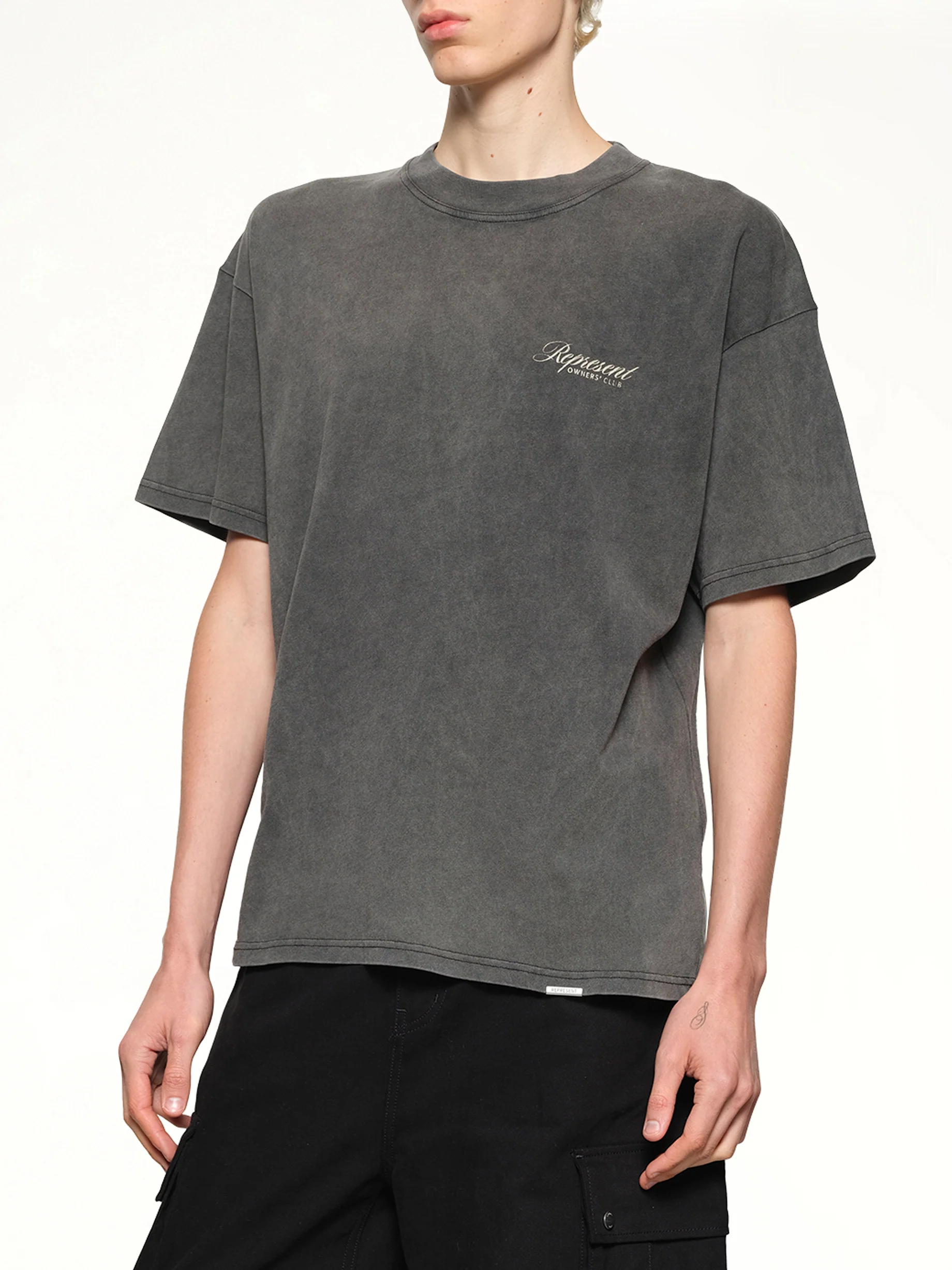 Represent Owners Club Script T-Shirt in Vintage Grey - Image 6