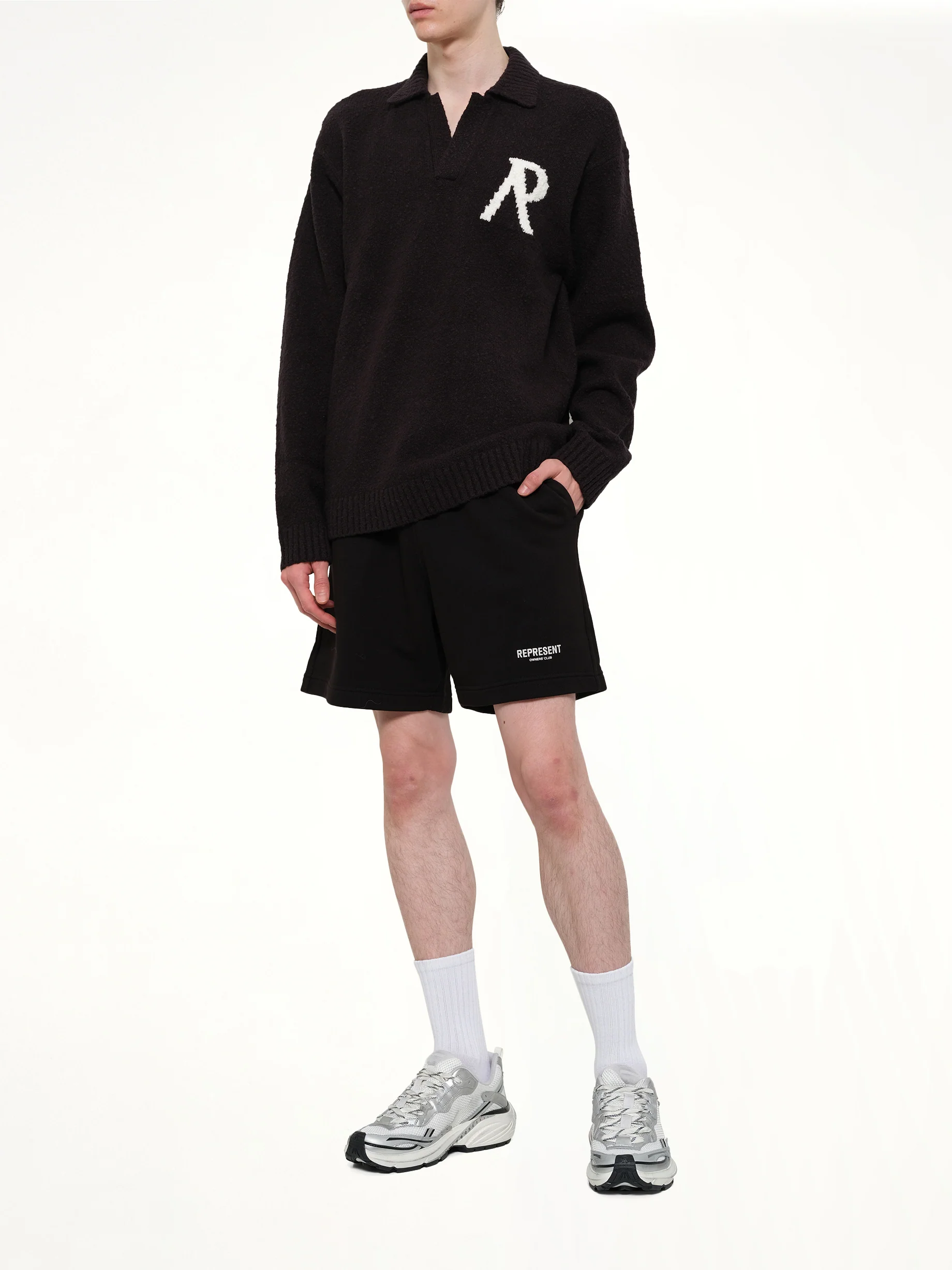 Represent Owners Club Shorts in Black - Image 4