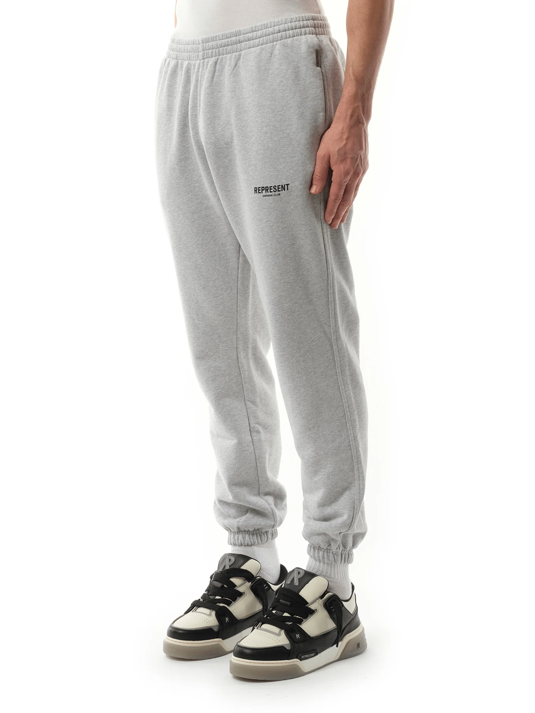 Represent Owners Club Sweatpants in Ash Grey/Black - Image 5