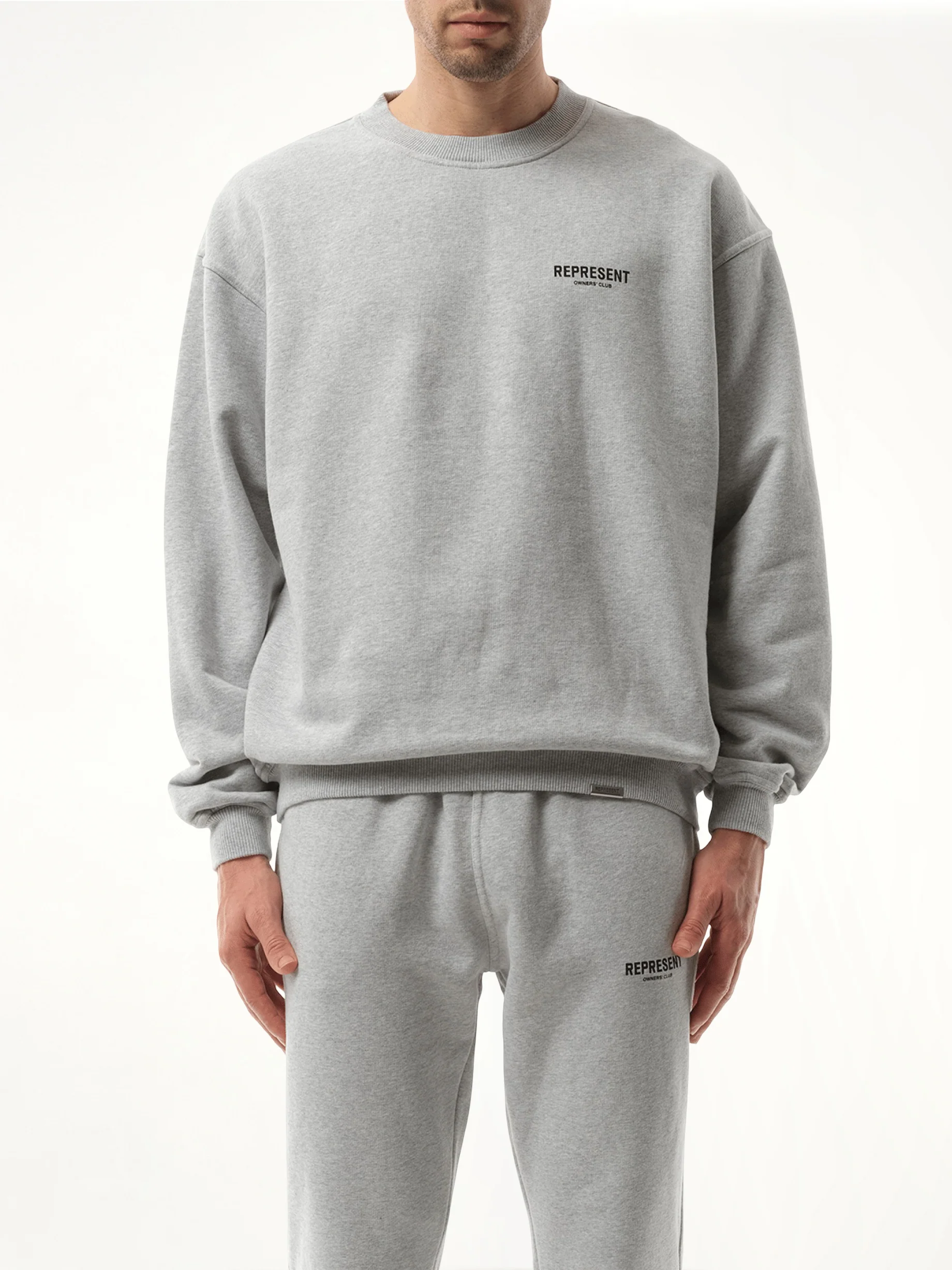 Represent Owners Club Sweatshirt in Ash Grey/Black