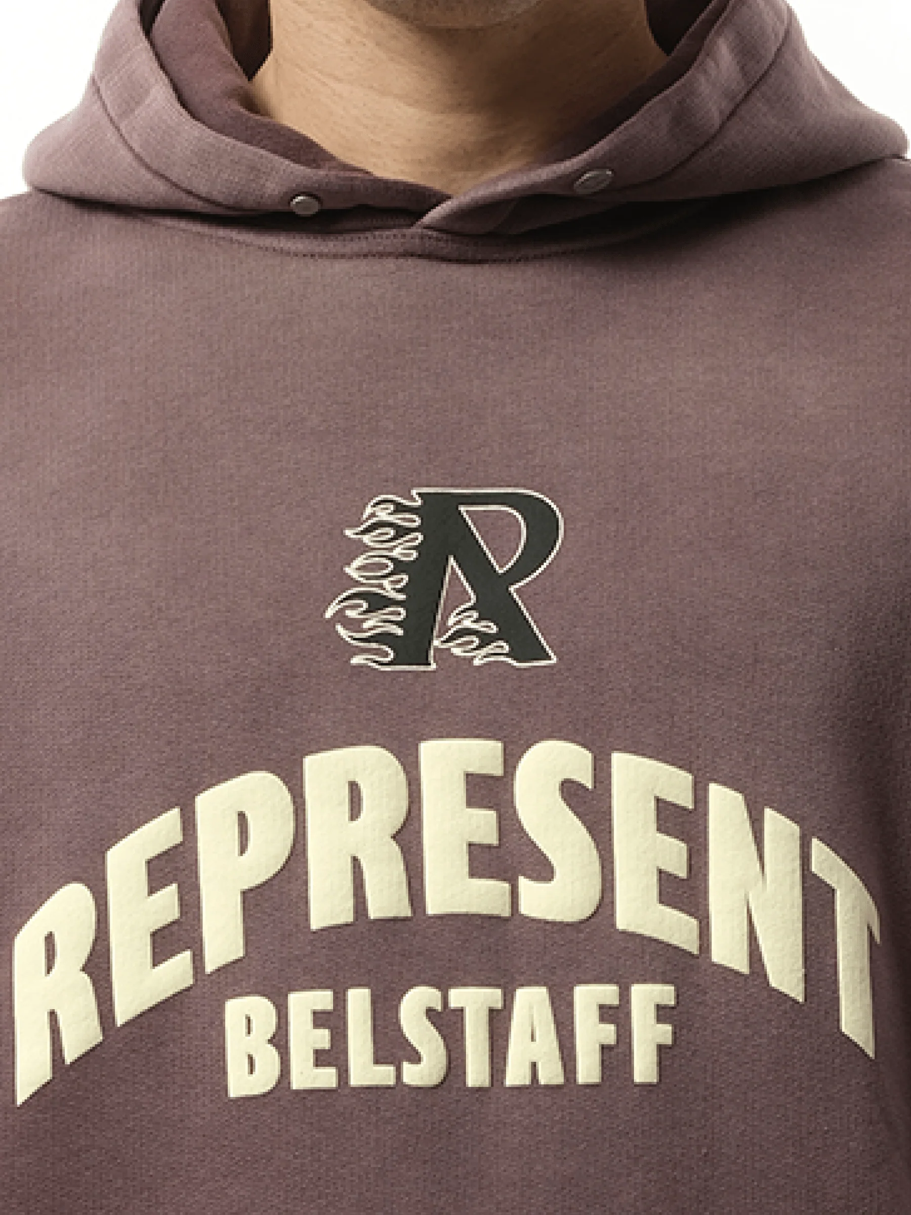 Represent X Belstaff Flame Phoenix Hoodie in Plum - Image 3